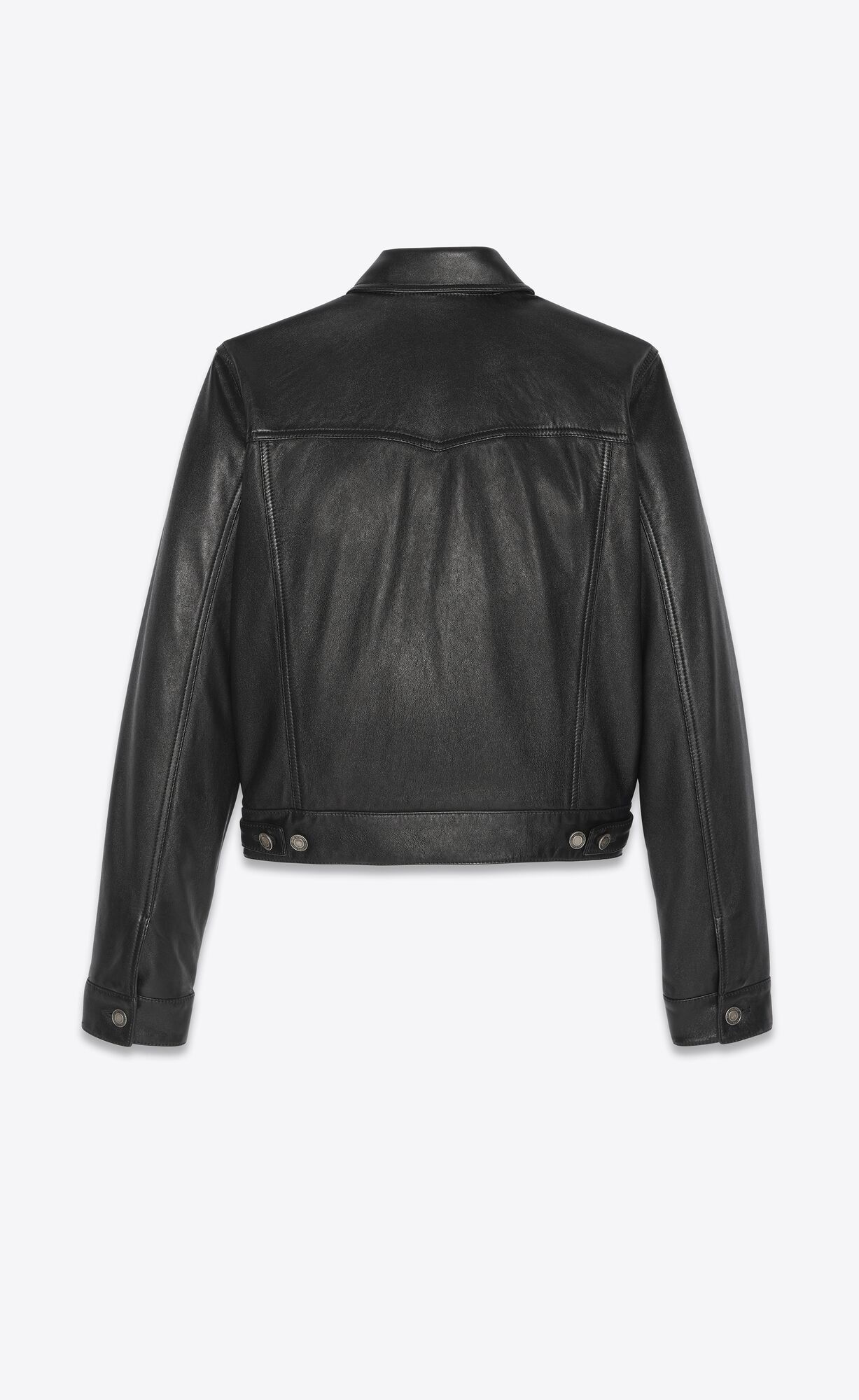 YSL Denim Jacket In Smooth Drummed Lambskin Čierne | 83795-HXOK