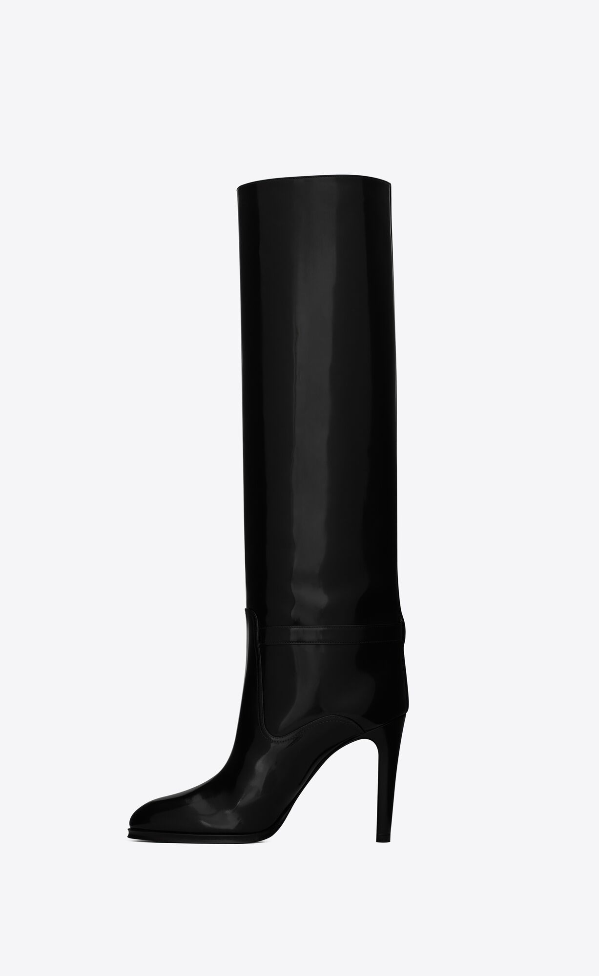 YSL Diane Boots In Shiny Kozene Noir | 09516-LAPB