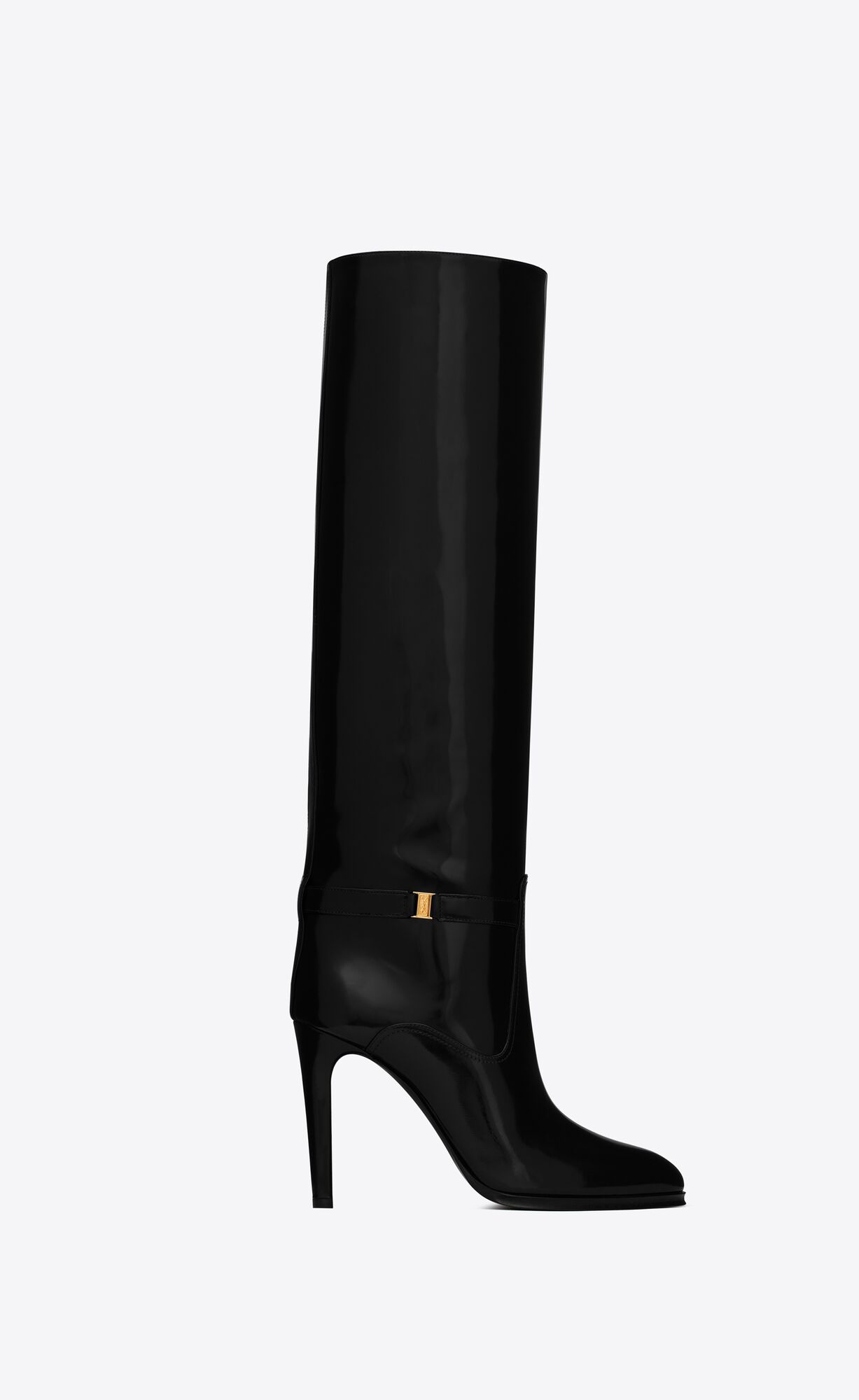 YSL Diane Boots In Shiny Kozene Noir | 09516-LAPB