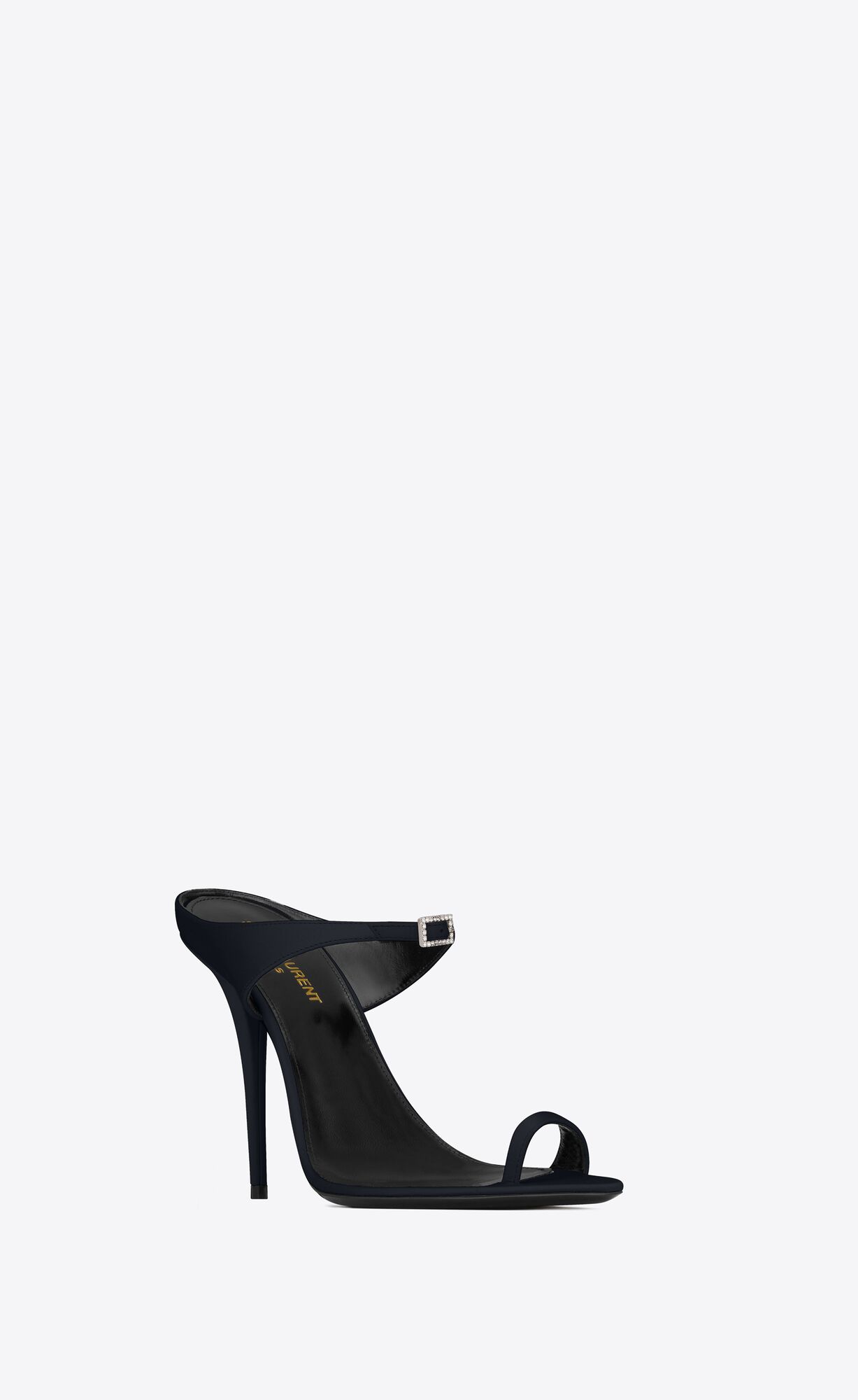 YSL Dive Mules In Silk Satin Námornícka Modrá | 48302-ZHXB