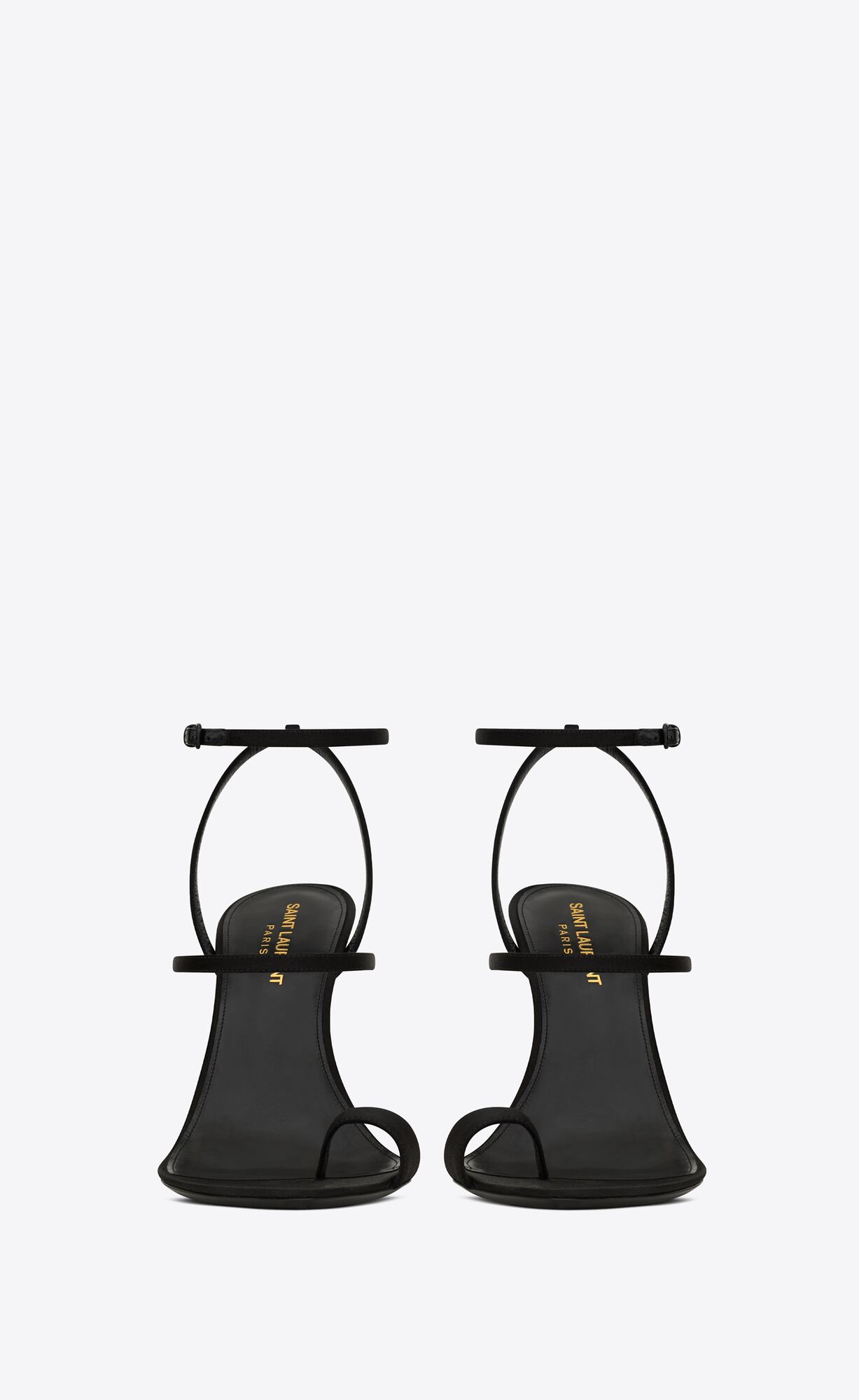 YSL Dive Sandals In Crepe Satin Čierne | 67239-HUYR