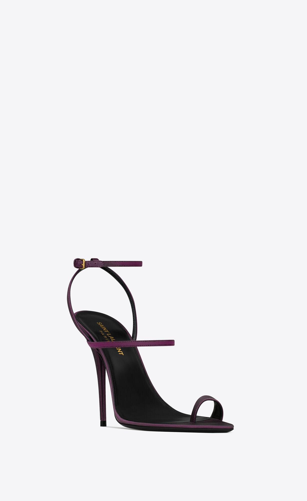 YSL Dive Sandals In Shantung Prune | 87249-FKAY