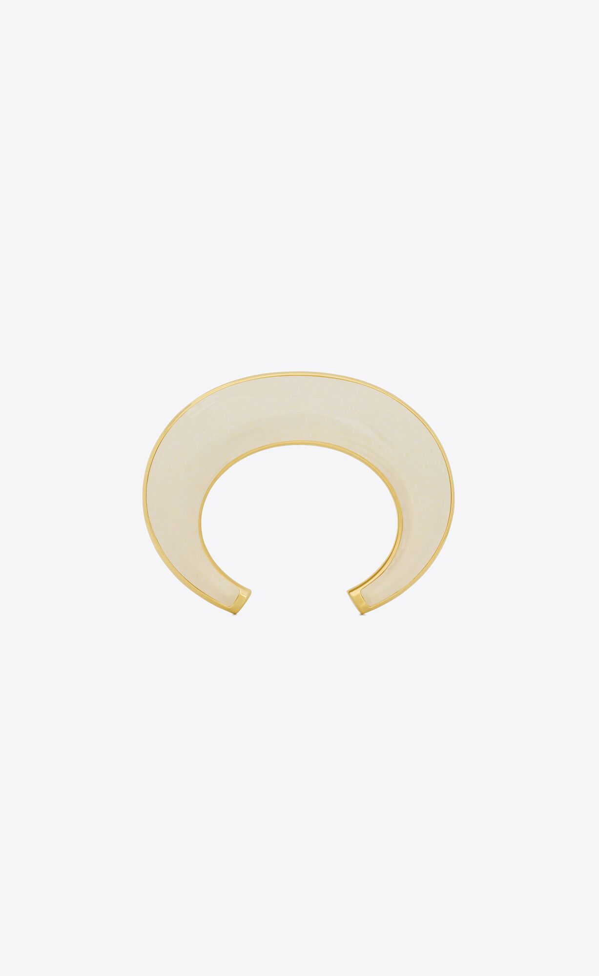 YSL Dome Cuff Bracelet In Metal Zlate Biele | 27480-LZVD