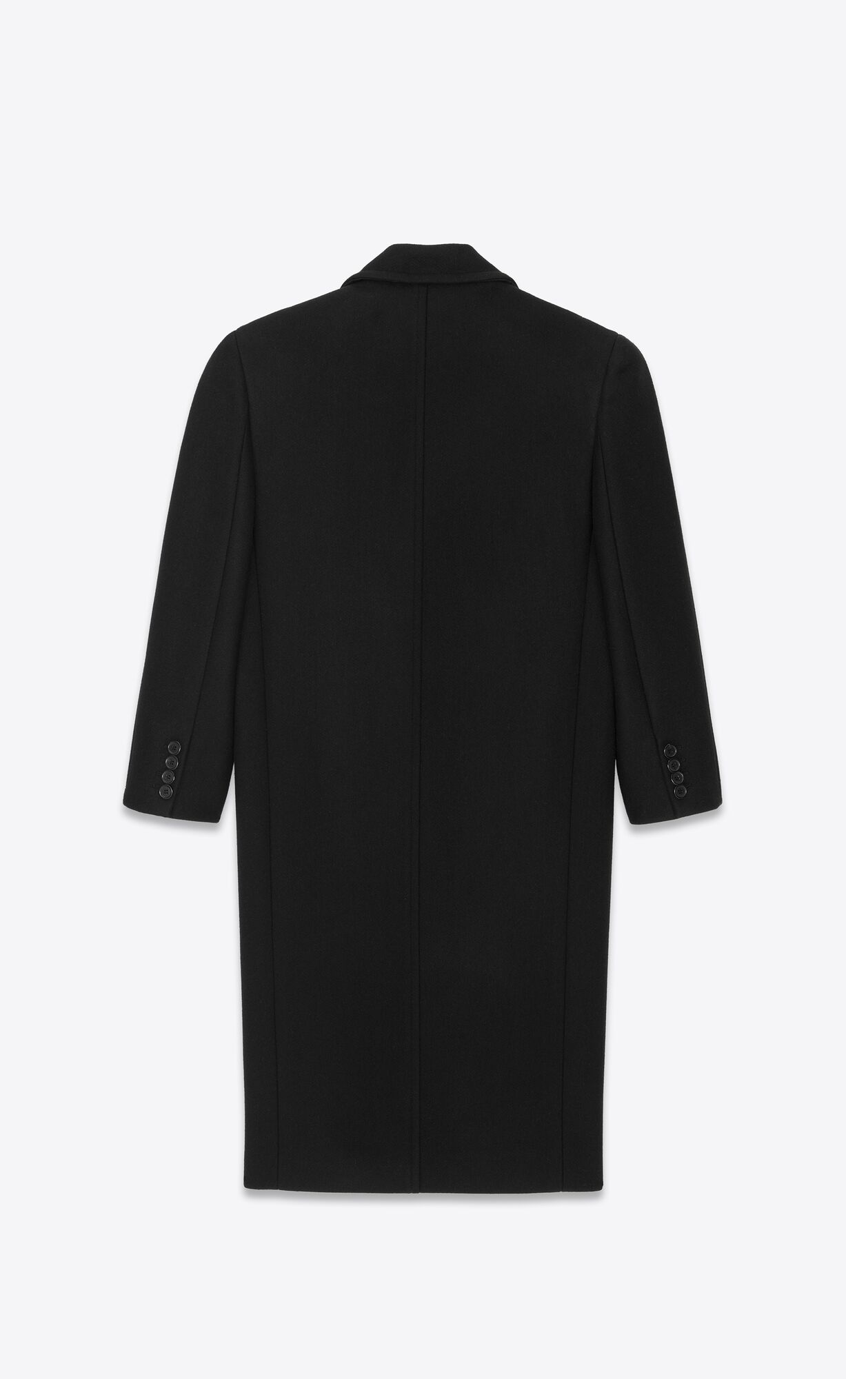 YSL Double-breasted Coat In Cashmere Noir | 12965-YPEX