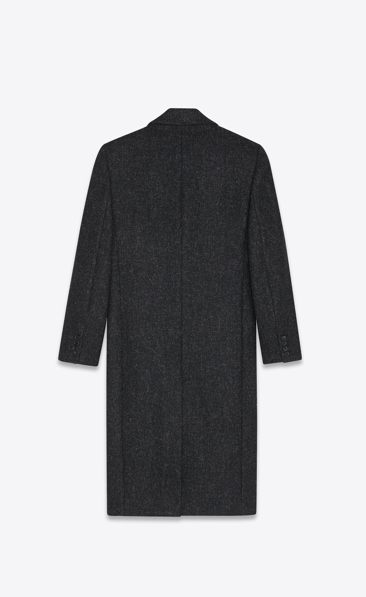 YSL Double-breasted Coat In Vlna Noir Gris | 20536-XQTK