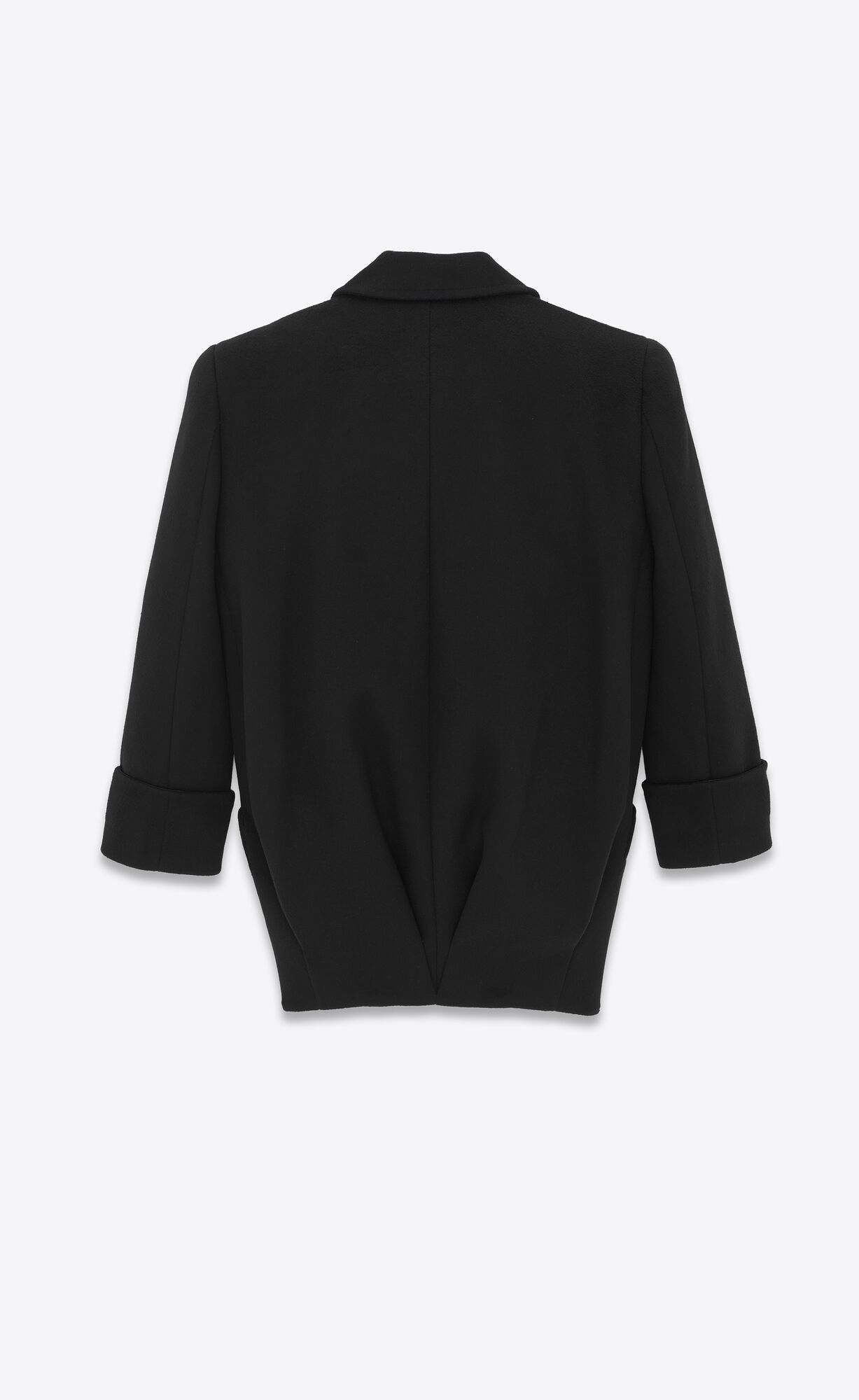 YSL Double-breasted Coat In Vlna Čierne | 53196-NGDI