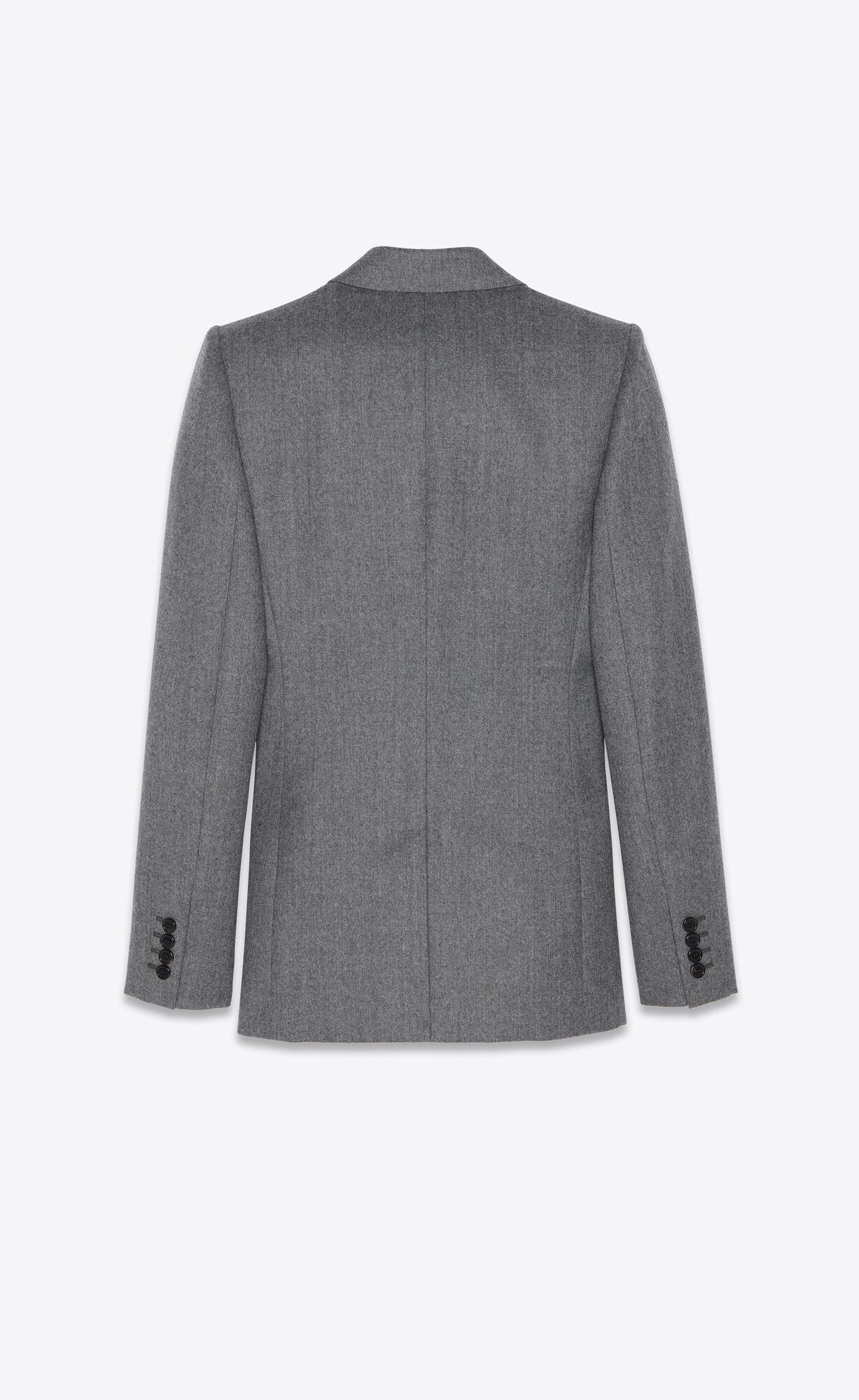 YSL Double-breasted Jacket In Flannel Gris | 84925-OSUT