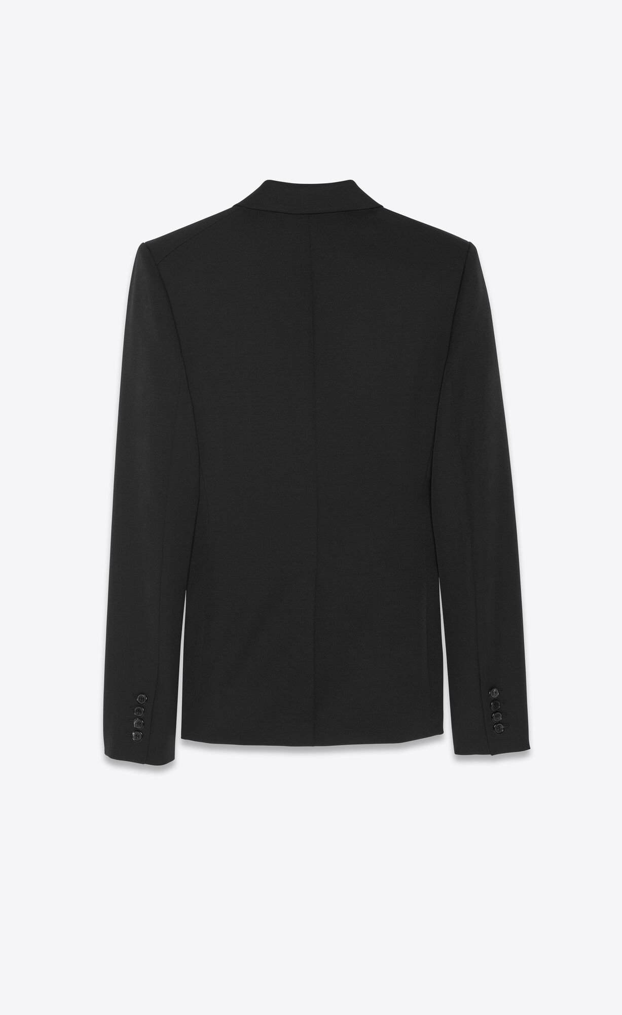 YSL Double-breasted Jacket In Grain De Poudre Noir | 65941-XJBL