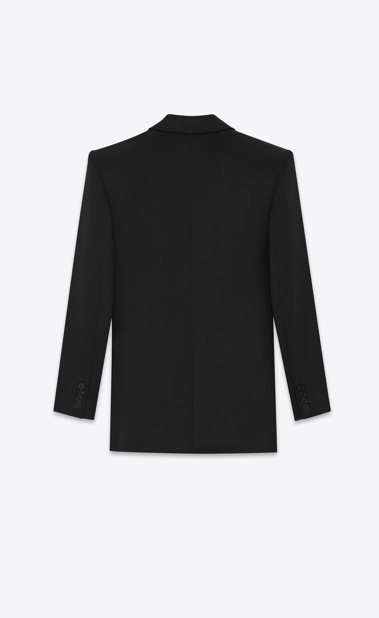 YSL Double-breasted Jacket In Silk Satin Čierne | 09573-WGOZ