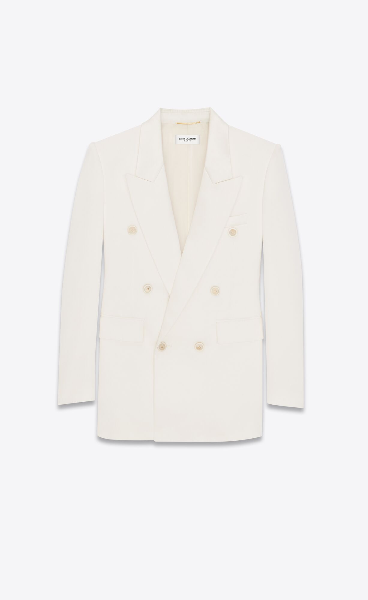 YSL Double-breasted Jacket In Silk Satin Shell | 36849-NCHE