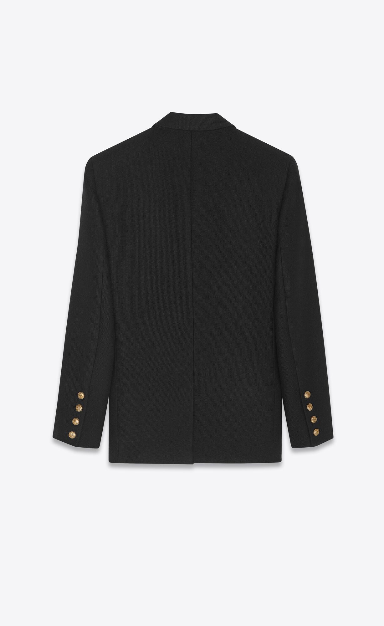 YSL Double-breasted Jacket In Vlna Noir | 89460-XIKB