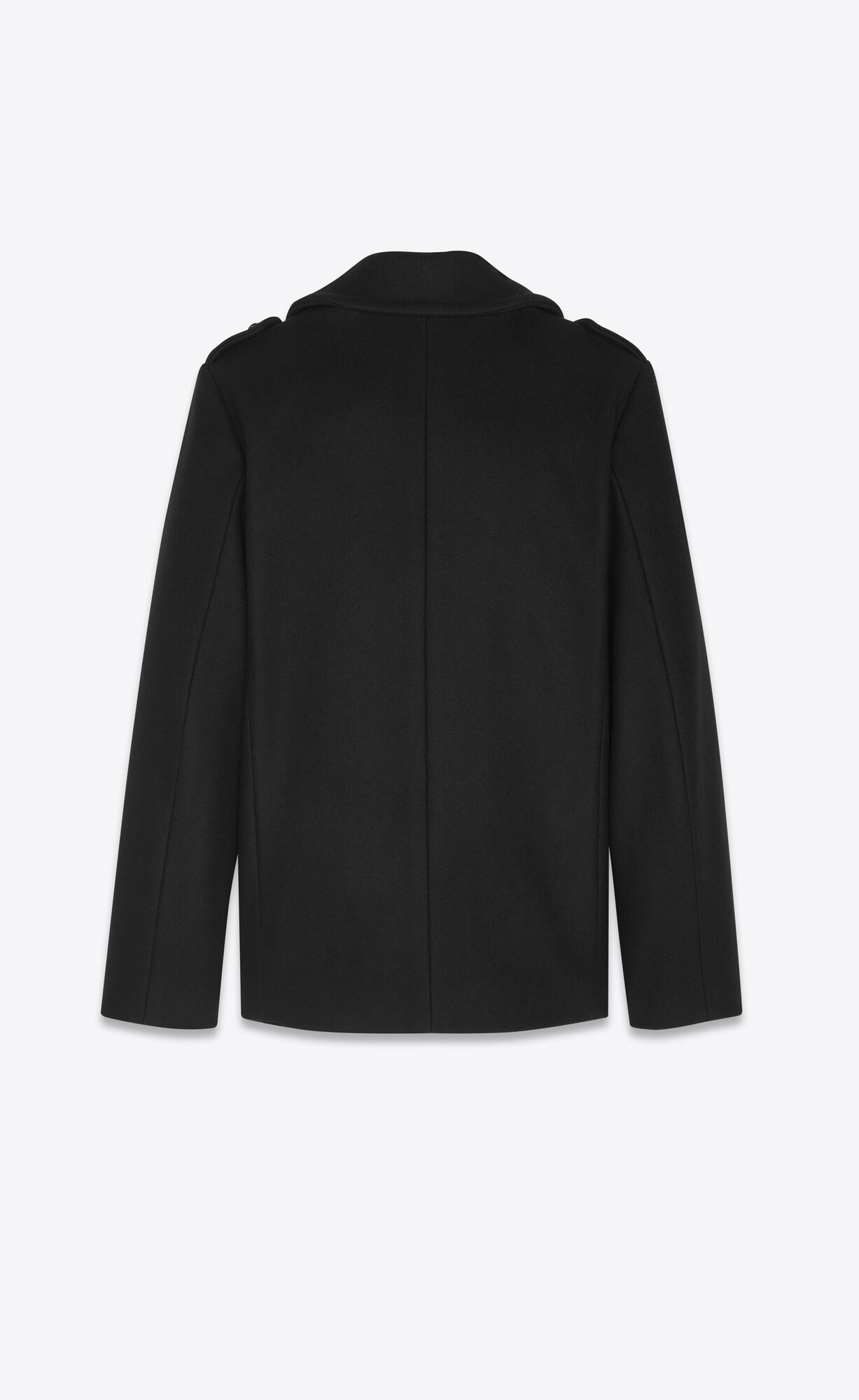 YSL Double-breasted Peacoat In Vlna Čierne | 72496-DNGK