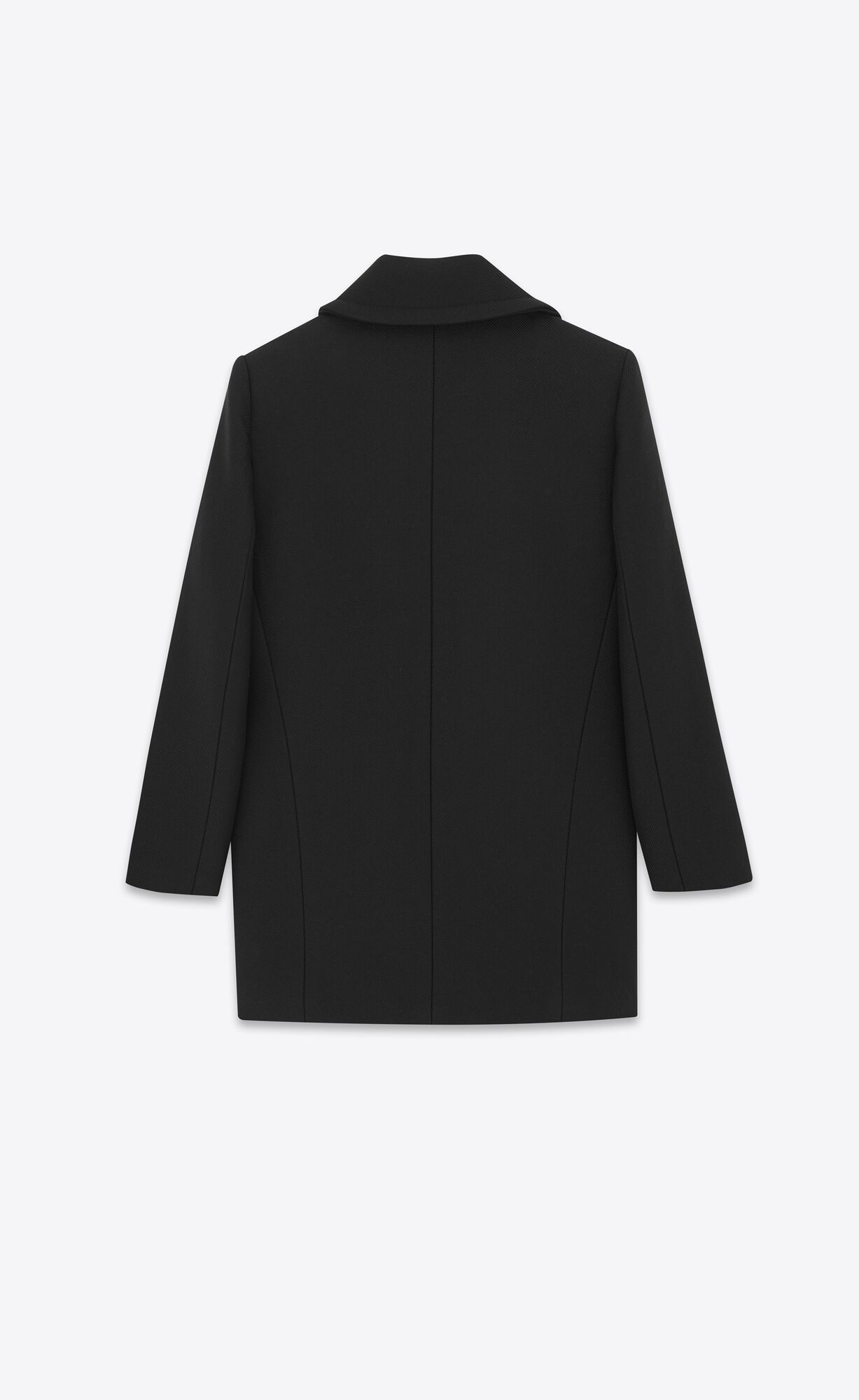 YSL Double-breasted Peacoat In Vlna Čierne | 92716-BMSQ