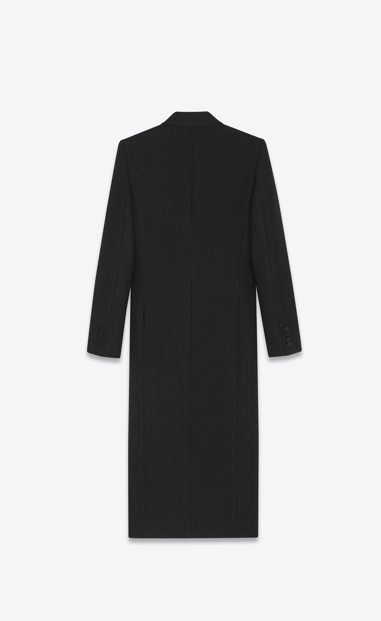 YSL Double-breasted Tuxedo Coat In Crepe Vlna Noir | 51204-PBIO