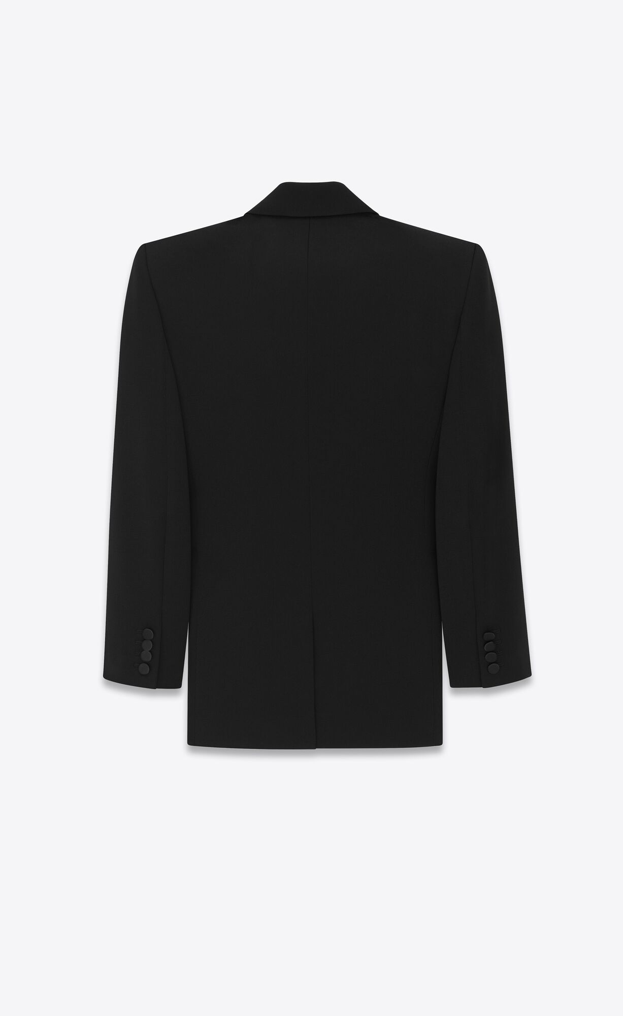 YSL Double-breasted Tuxedo Jacket In Grain De Poudre Čierne | 12845-QVUF