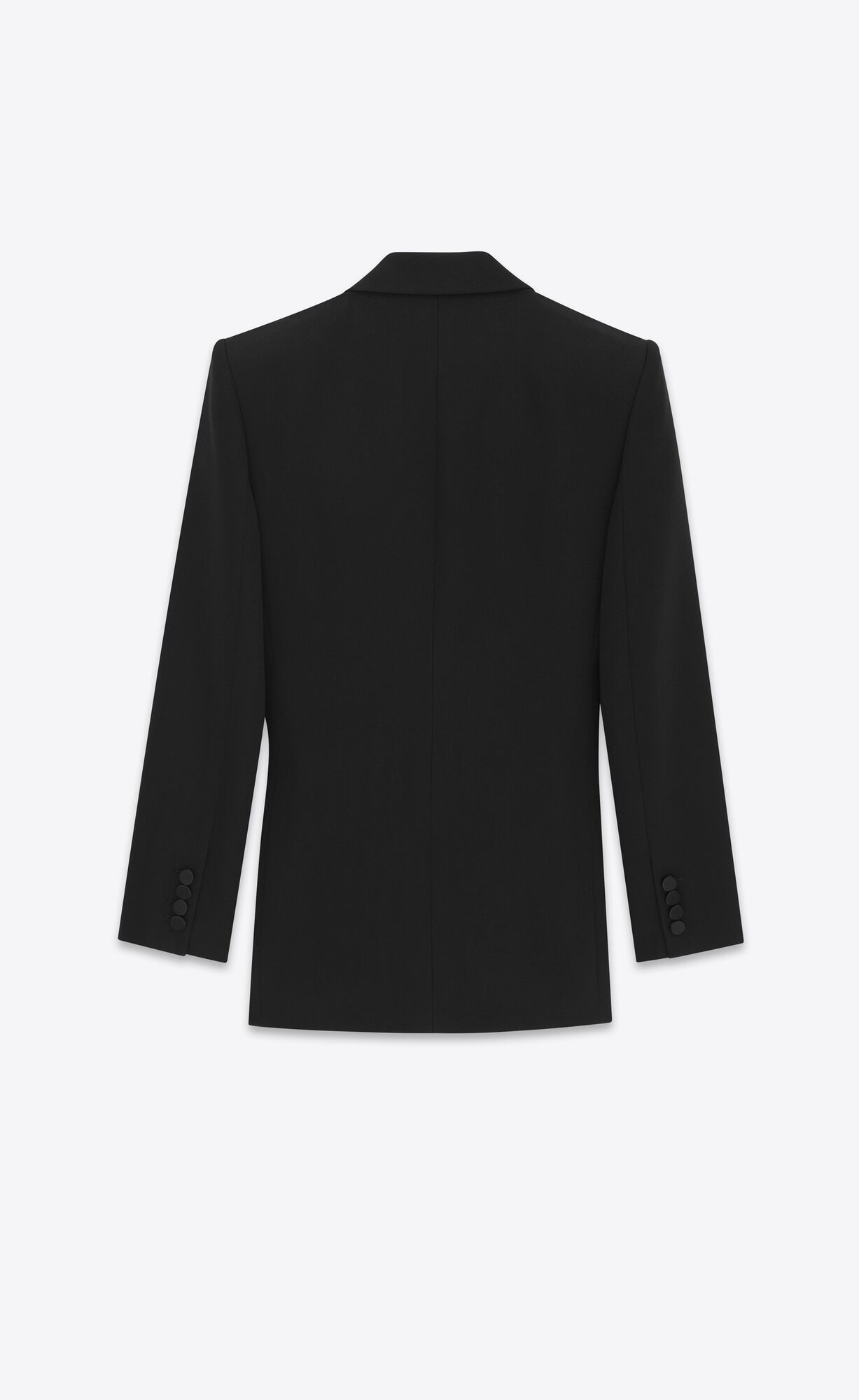 YSL Double-breasted Tuxedo Jacket In Grain De Poudre Čierne | 14932-QOCF