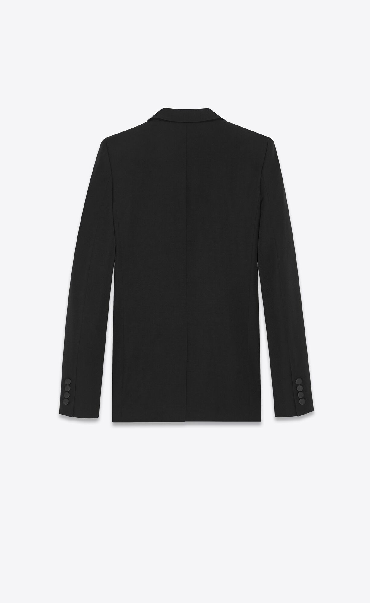 YSL Double-breasted Tuxedo Jacket In Grain De Poudre Čierne | 16895-AHXE