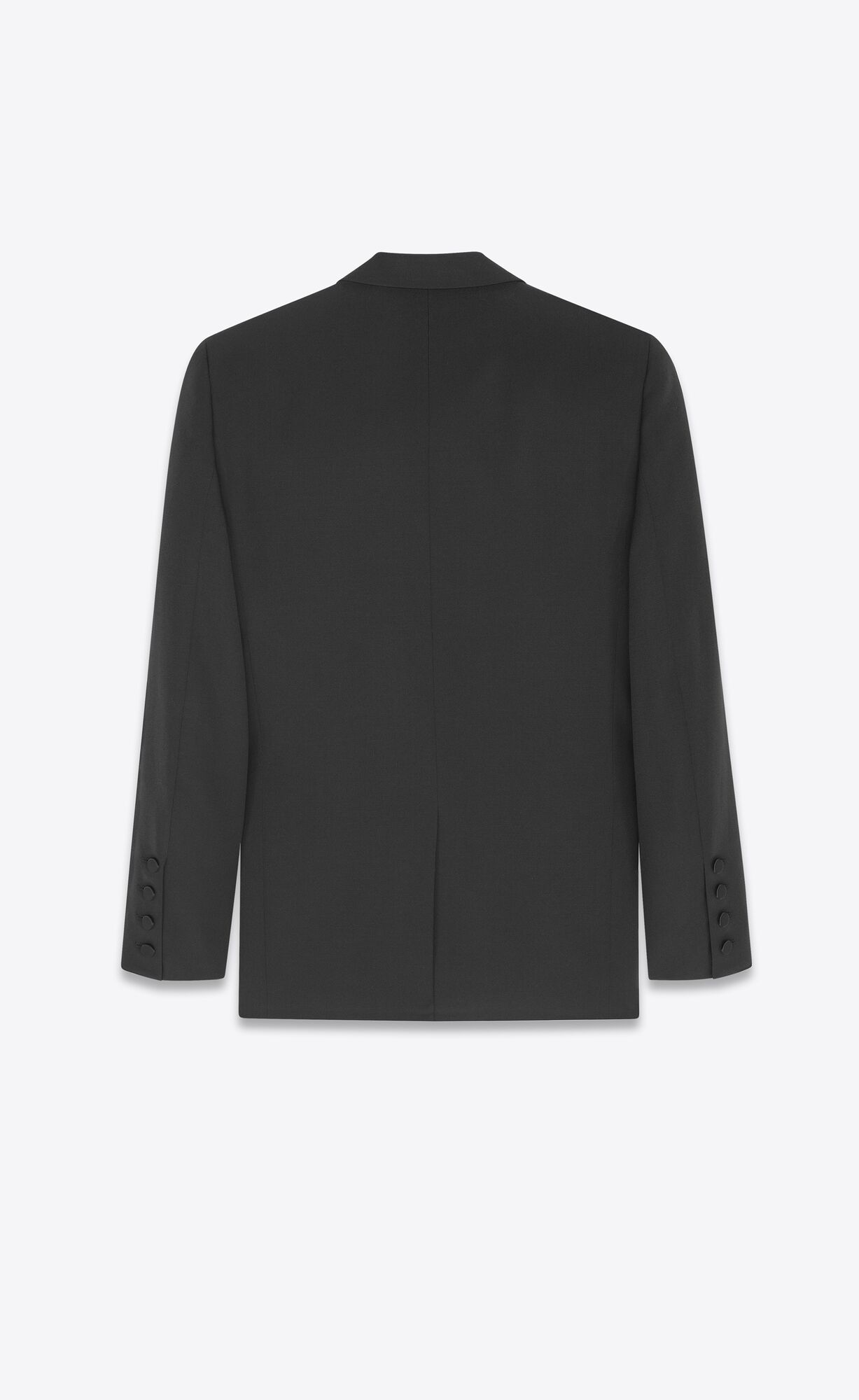 YSL Double-breasted Tuxedo Jacket In Grain De Poudre Noir | 34689-ZSTQ