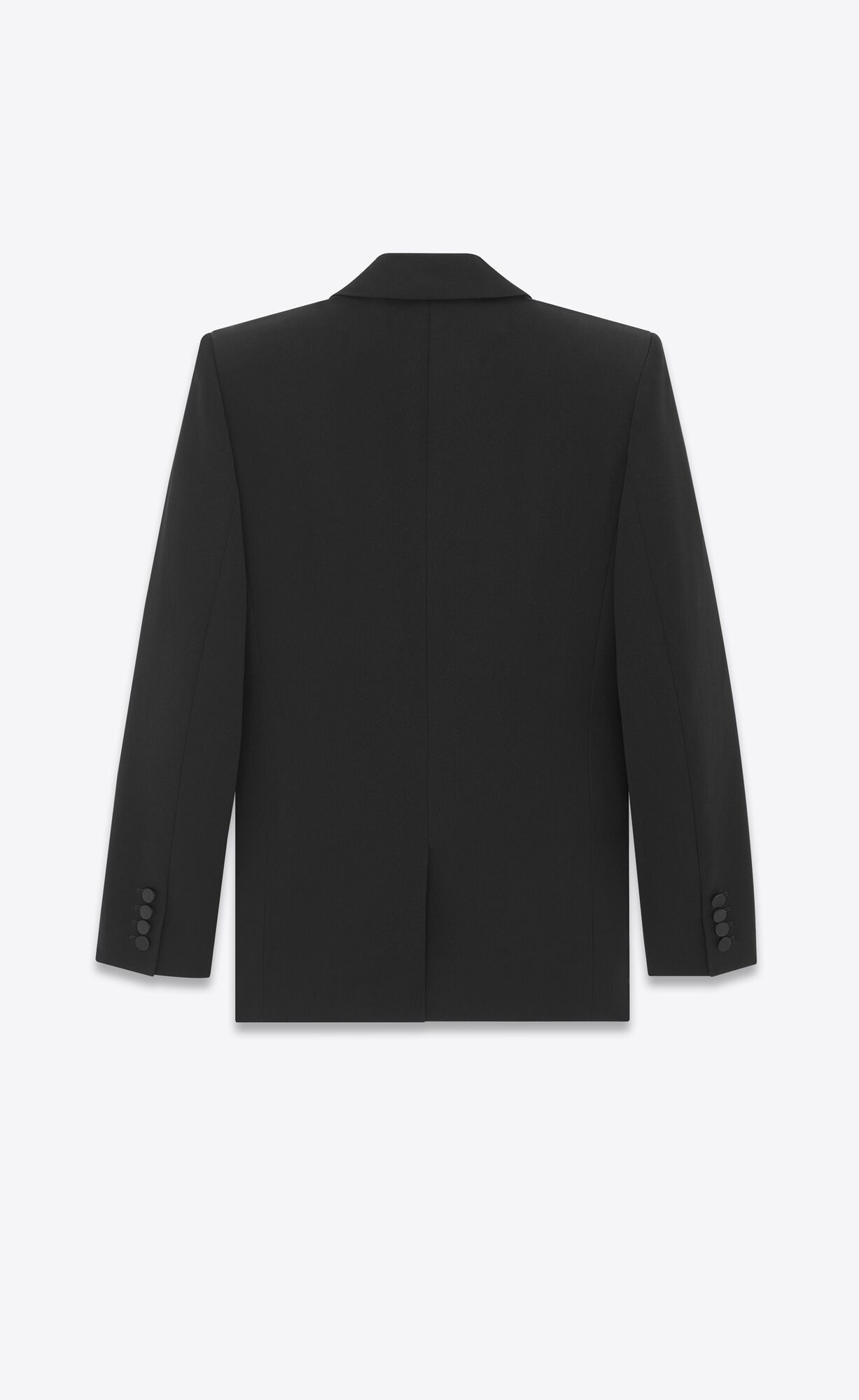 YSL Double-breasted Tuxedo Jacket In Grain De Poudre Čierne | 38697-PZNF