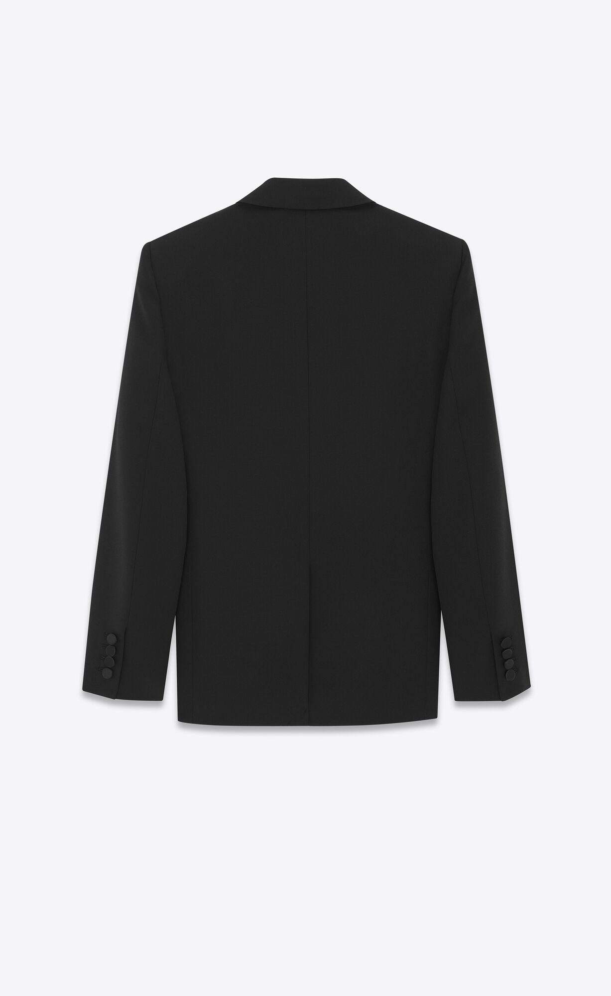 YSL Double-breasted Tuxedo Jacket In Grain De Poudre Čierne | 48293-YLRD