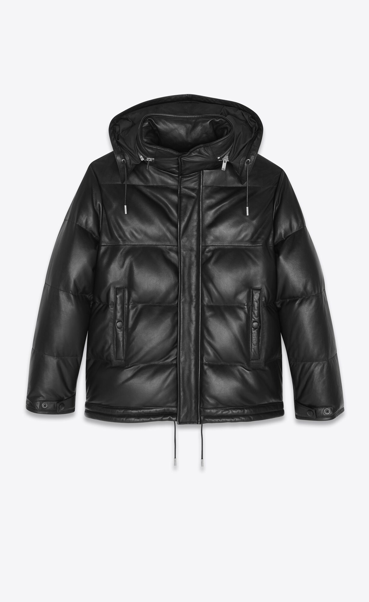 YSL Down Jacket In Lambskin Čierne | 02479-JYGQ