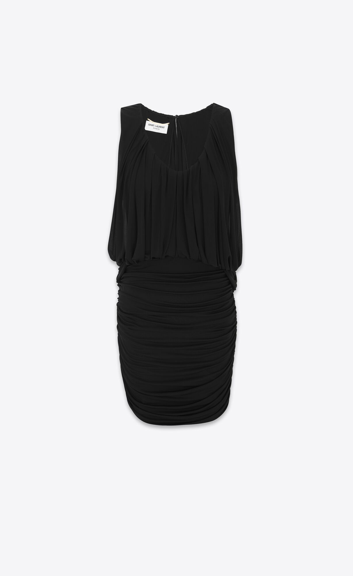 YSL Draped Saty In Jersey Čierne | 17428-BISC