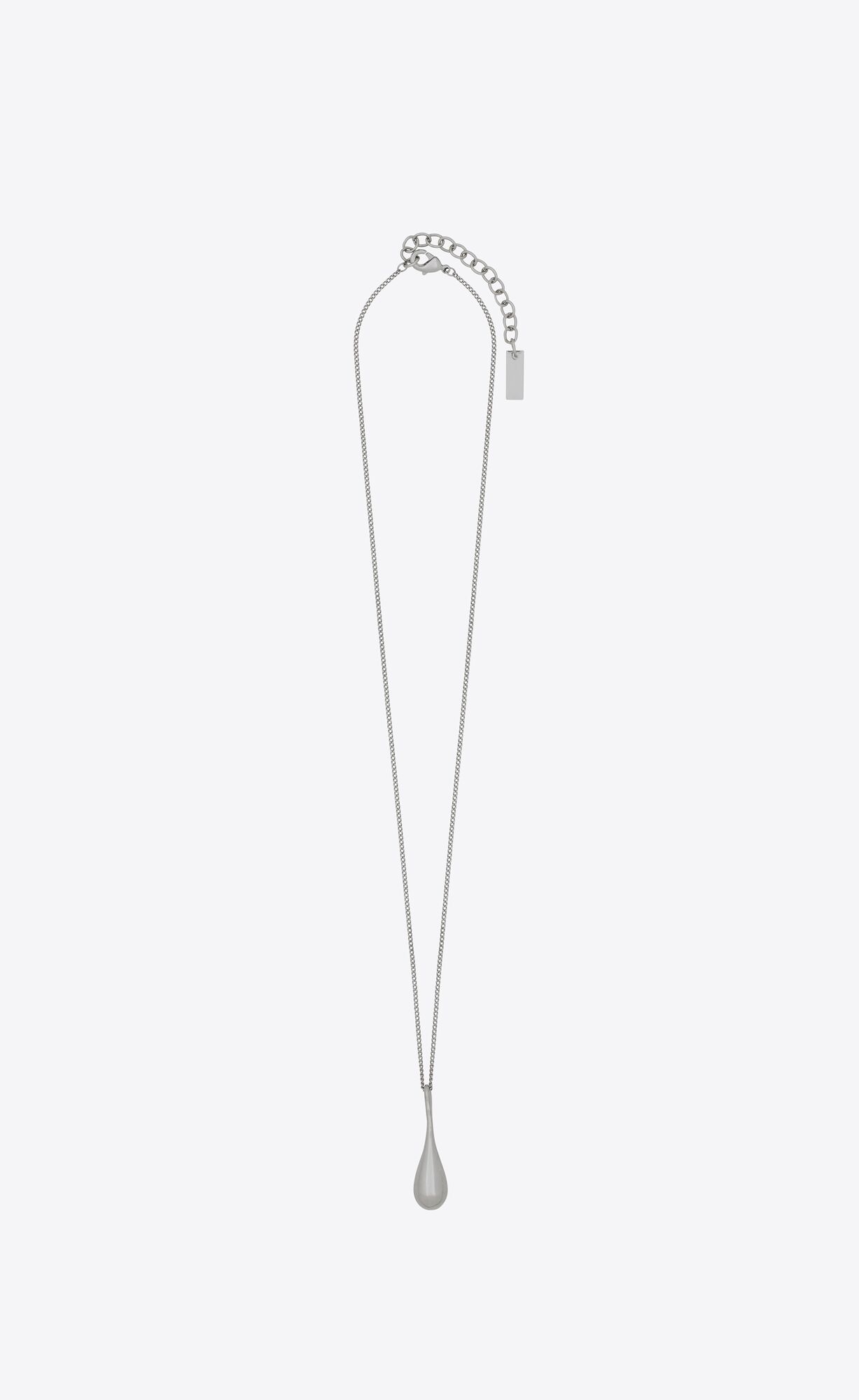 YSL Drop Charm Necklace In Metal Palladium | 02379-WLSC