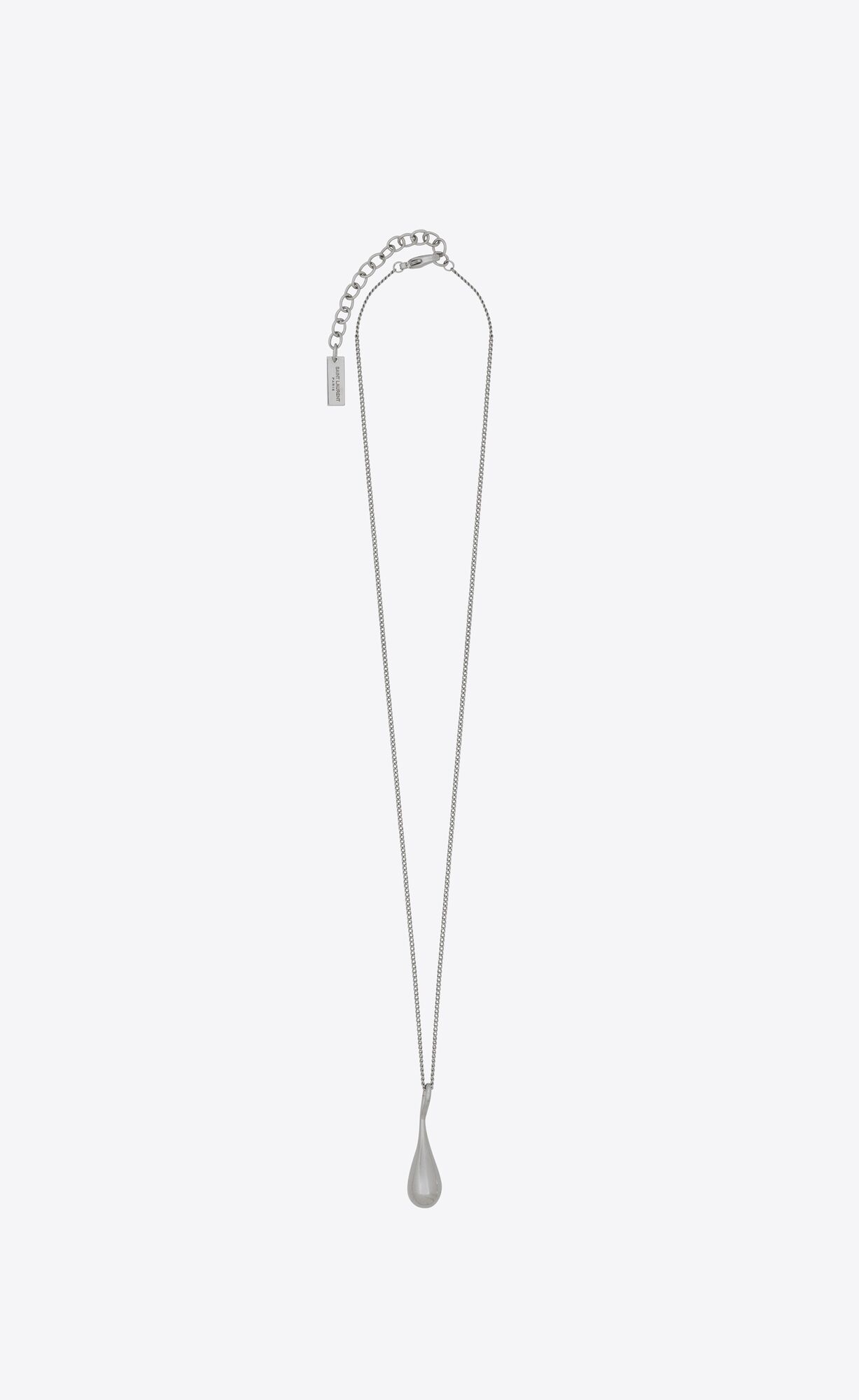 YSL Drop Charm Necklace In Metal Palladium | 02379-WLSC