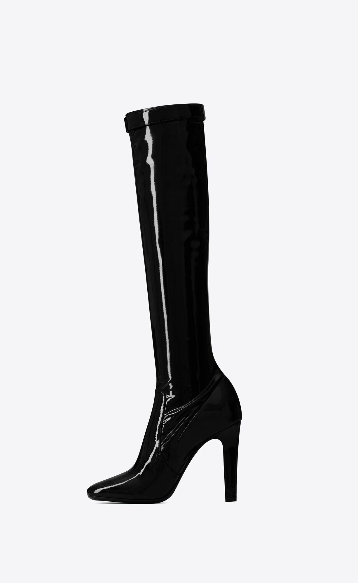 YSL Elle Boots In Vinyl Noir | 81329-FOUN