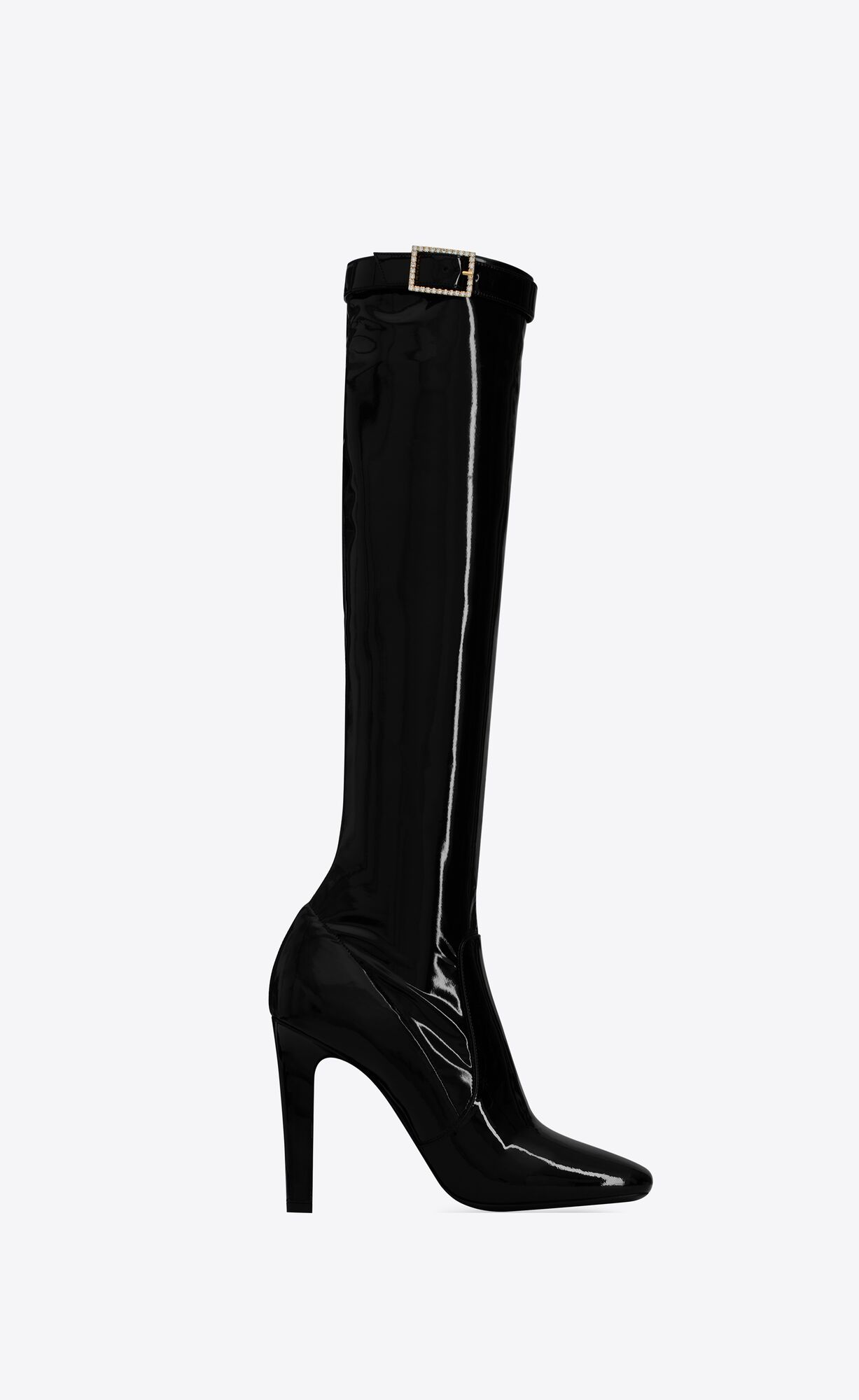 YSL Elle Boots In Vinyl Noir | 81329-FOUN