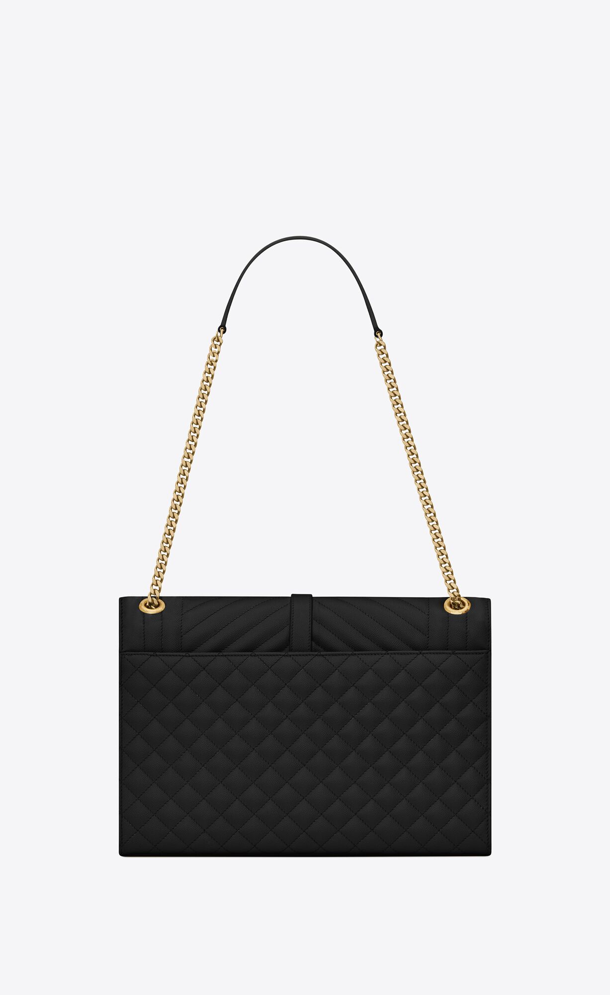 YSL Envelope Large Bag In Mix Matelassé Grain De Poudre Embossed Kozene Noir | 25836-SZJQ