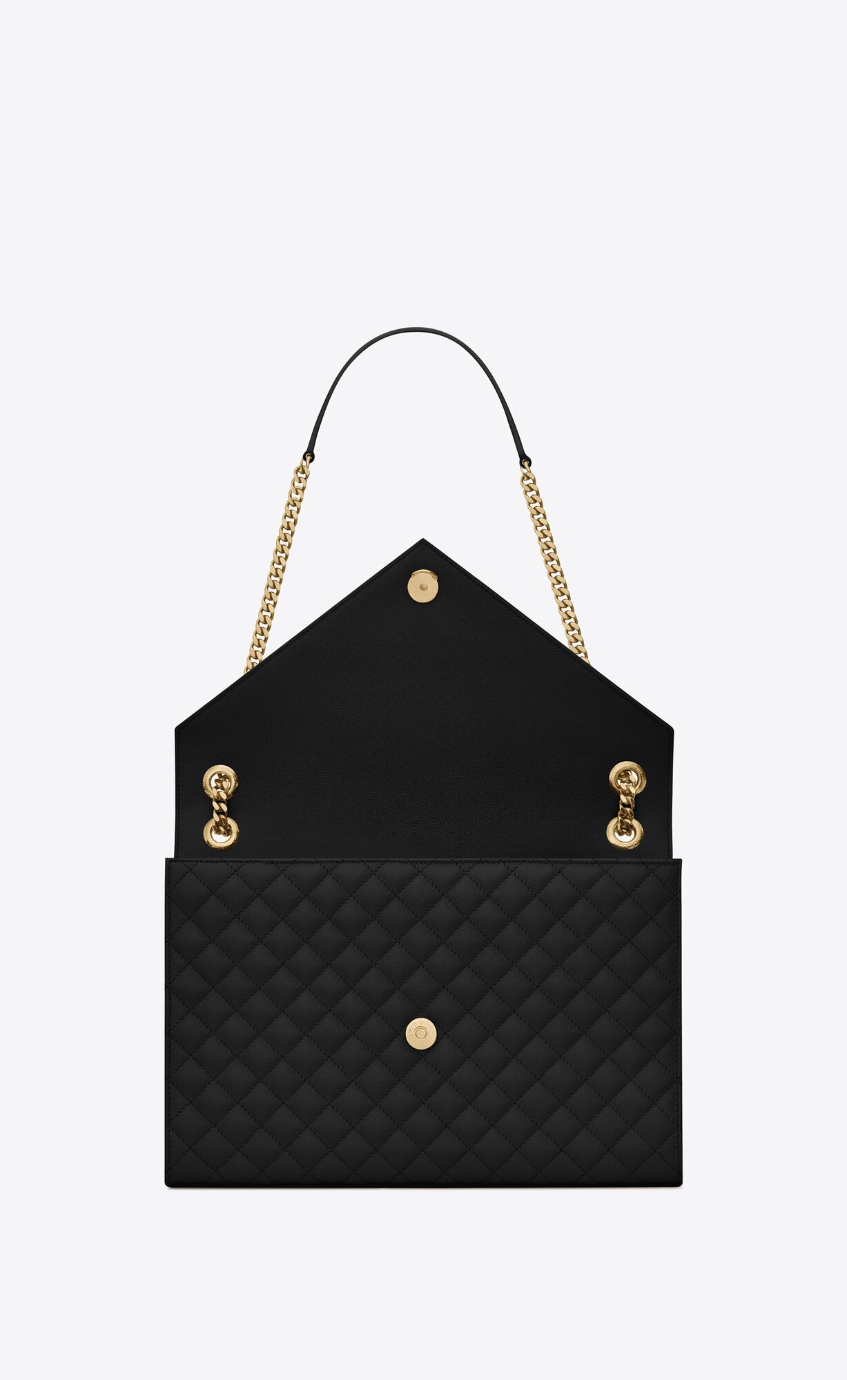 YSL Envelope Large Bag In Mix Matelassé Grain De Poudre Embossed Kozene Noir | 25836-SZJQ