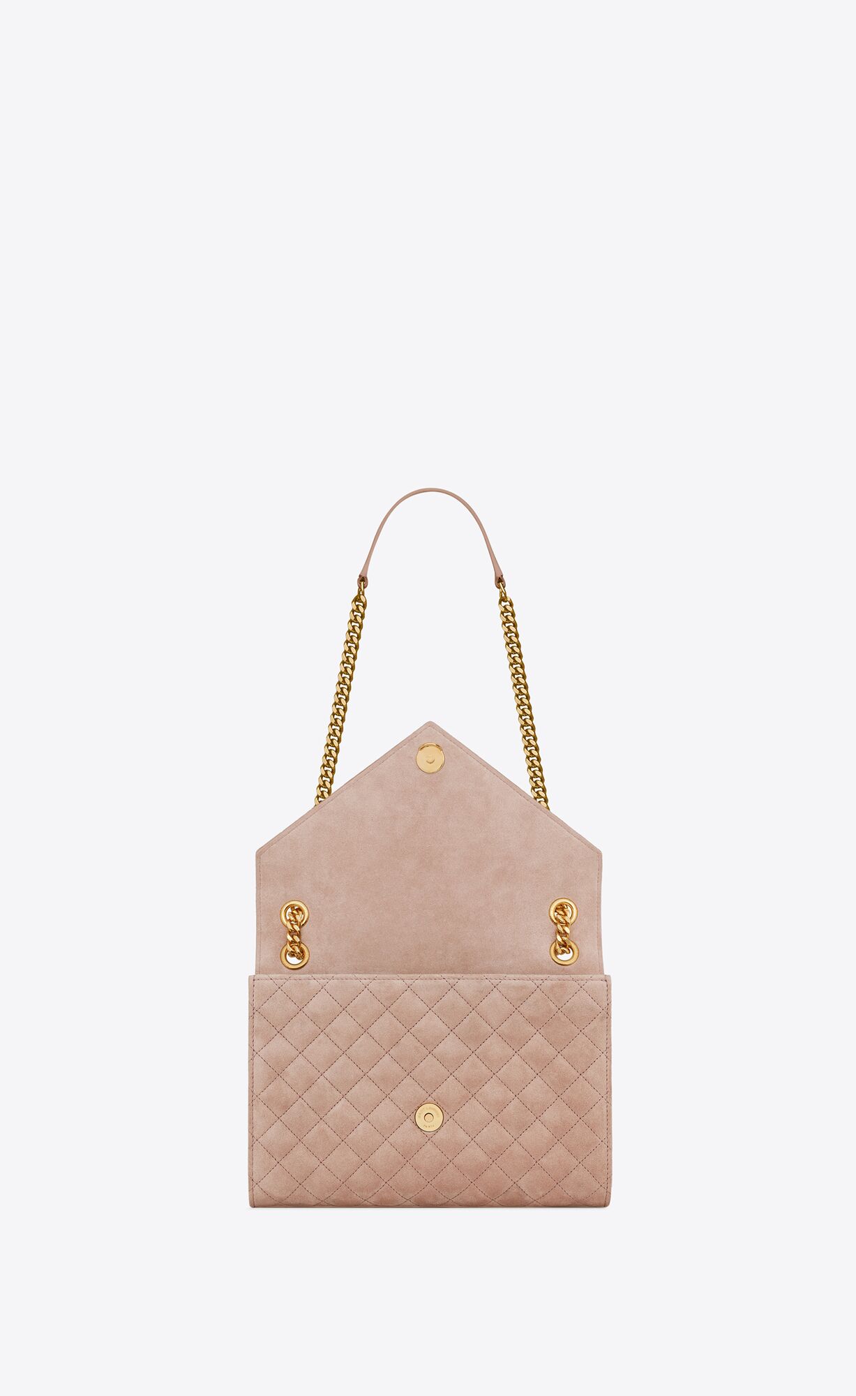 YSL Envelope Medium Chain Bag In Mix Matelassé Semisove Hnede | 17840-ZFVE