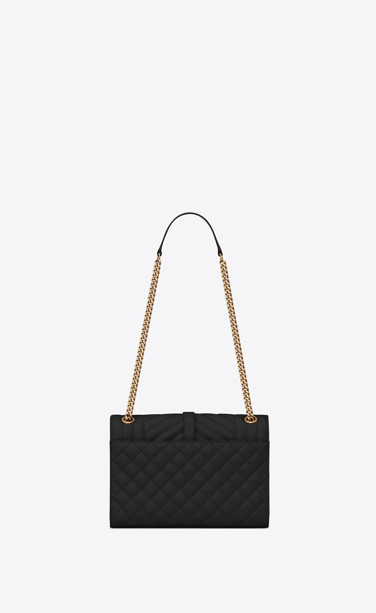 YSL Envelope Medium Chain Bag In Mix Matelassé Grain De Poudre Embossed Kozene Noir | 74529-OHQY