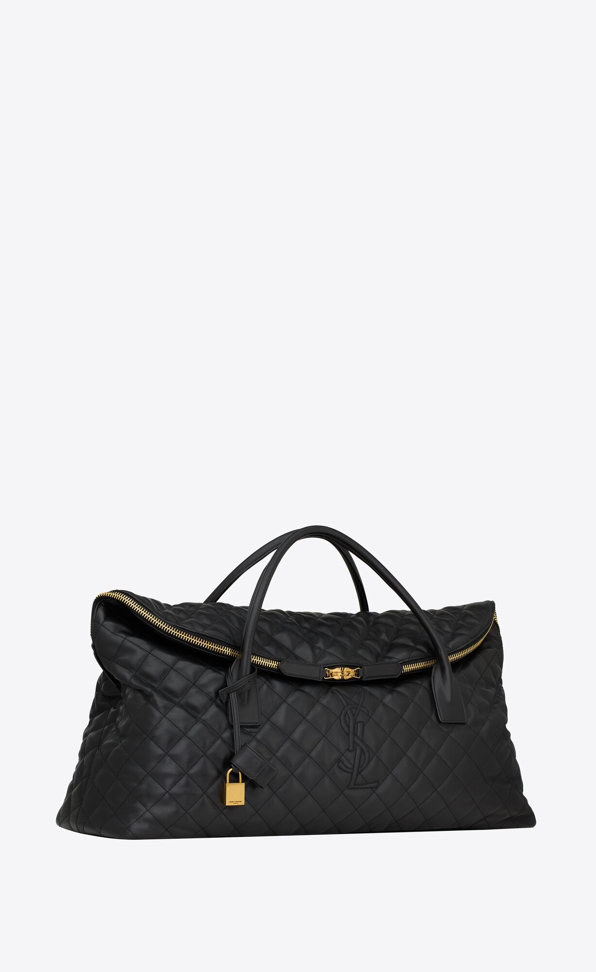 YSL Es Giant Travel Bag In Prešívané Kozene Čierne | 78425-COBH