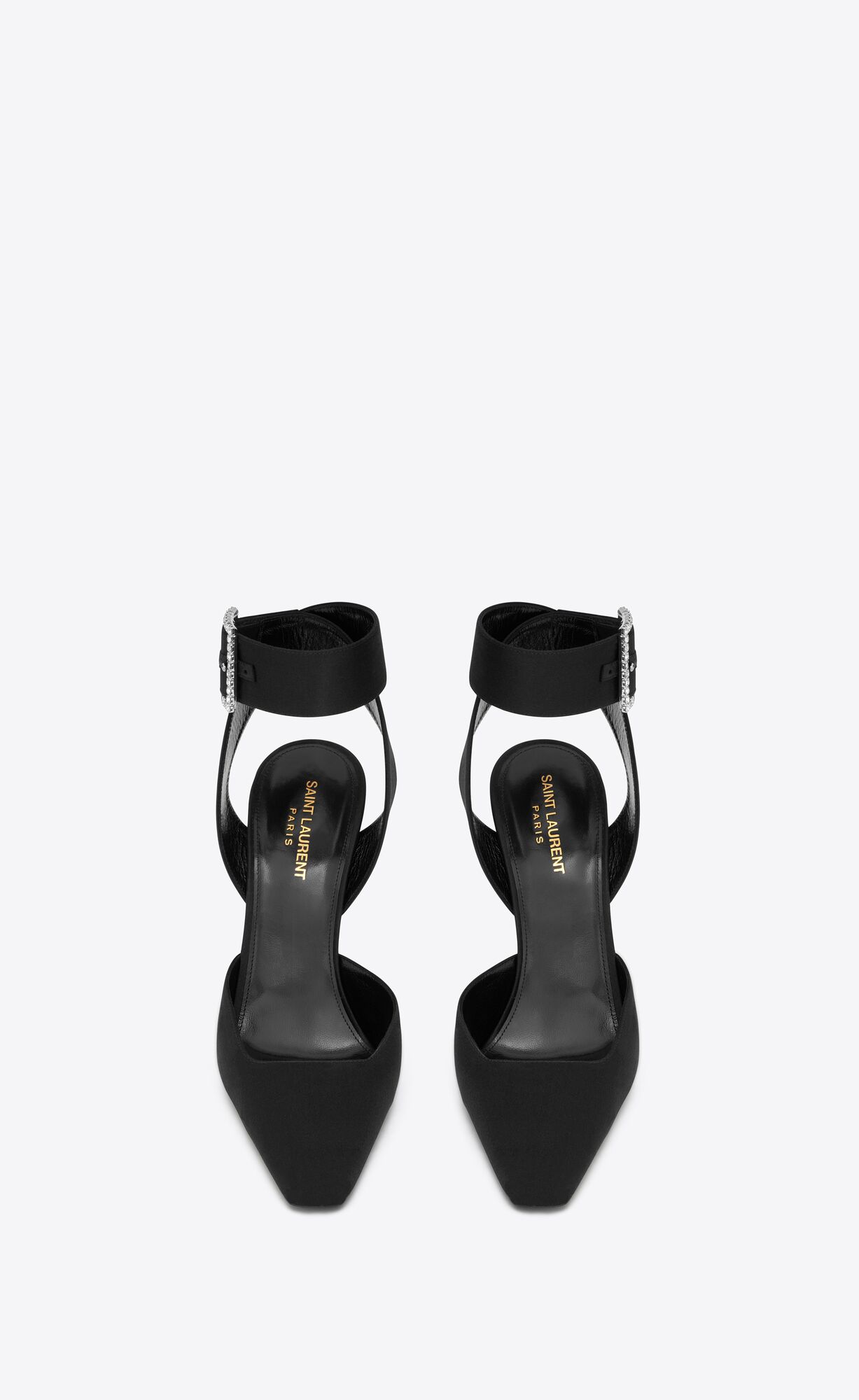 YSL Fanny Slingback Pumps In Crepe Satin Čierne | 35409-JIQX