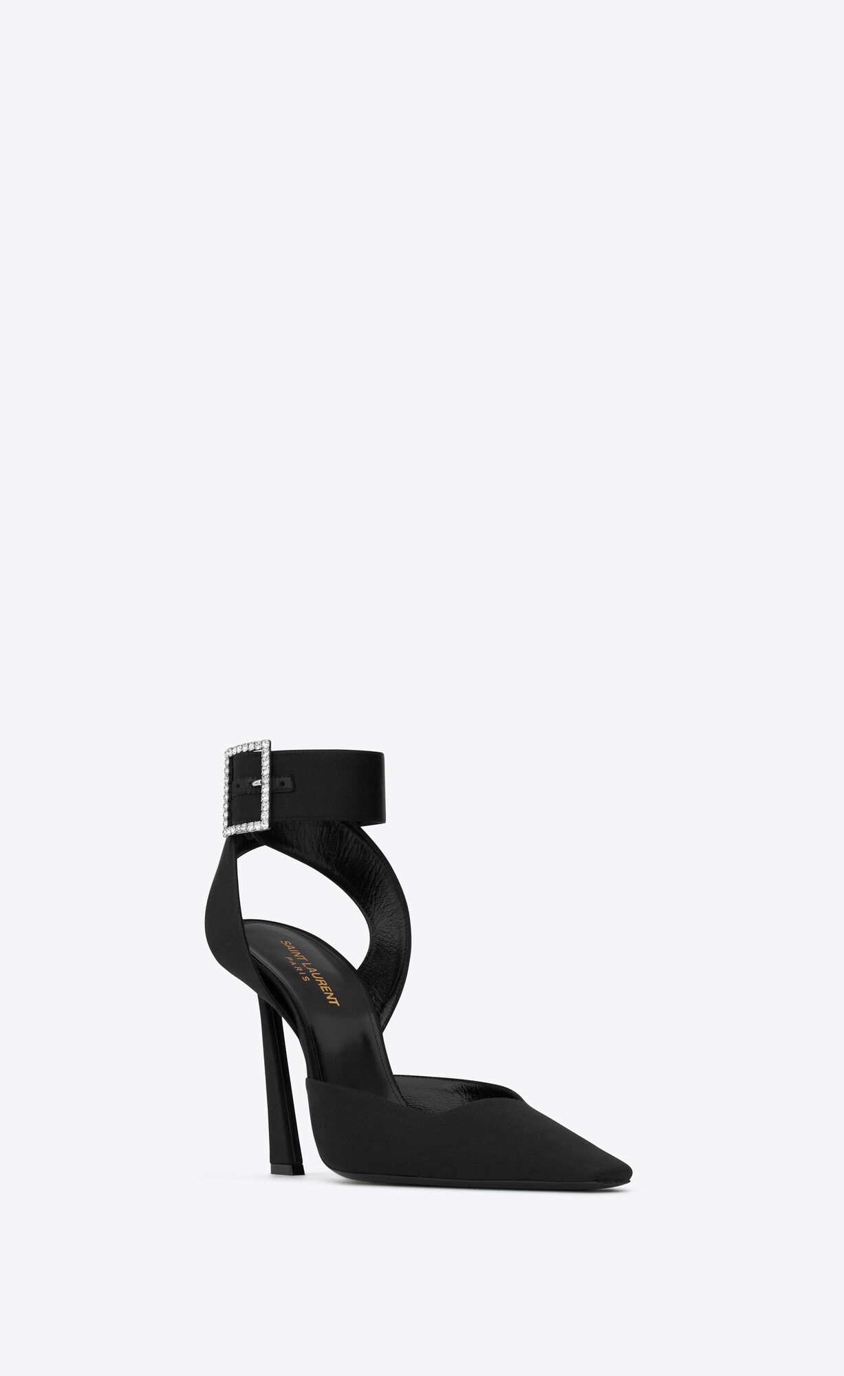 YSL Fanny Slingback Pumps In Crepe Satin Čierne | 35409-JIQX