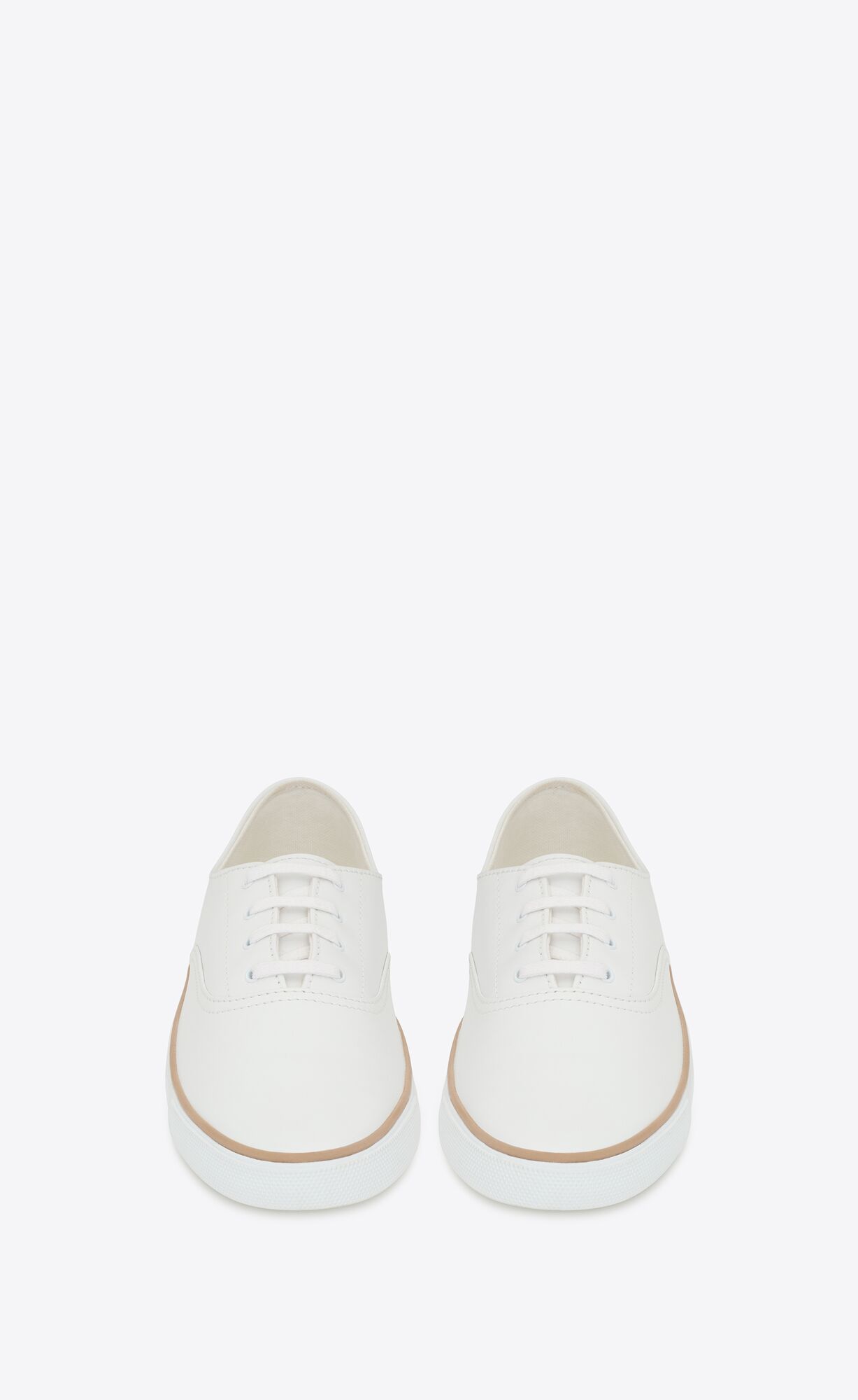 YSL Feliz Low Top Sneakers In Smooth Kozene Blanc | 28190-CHQJ