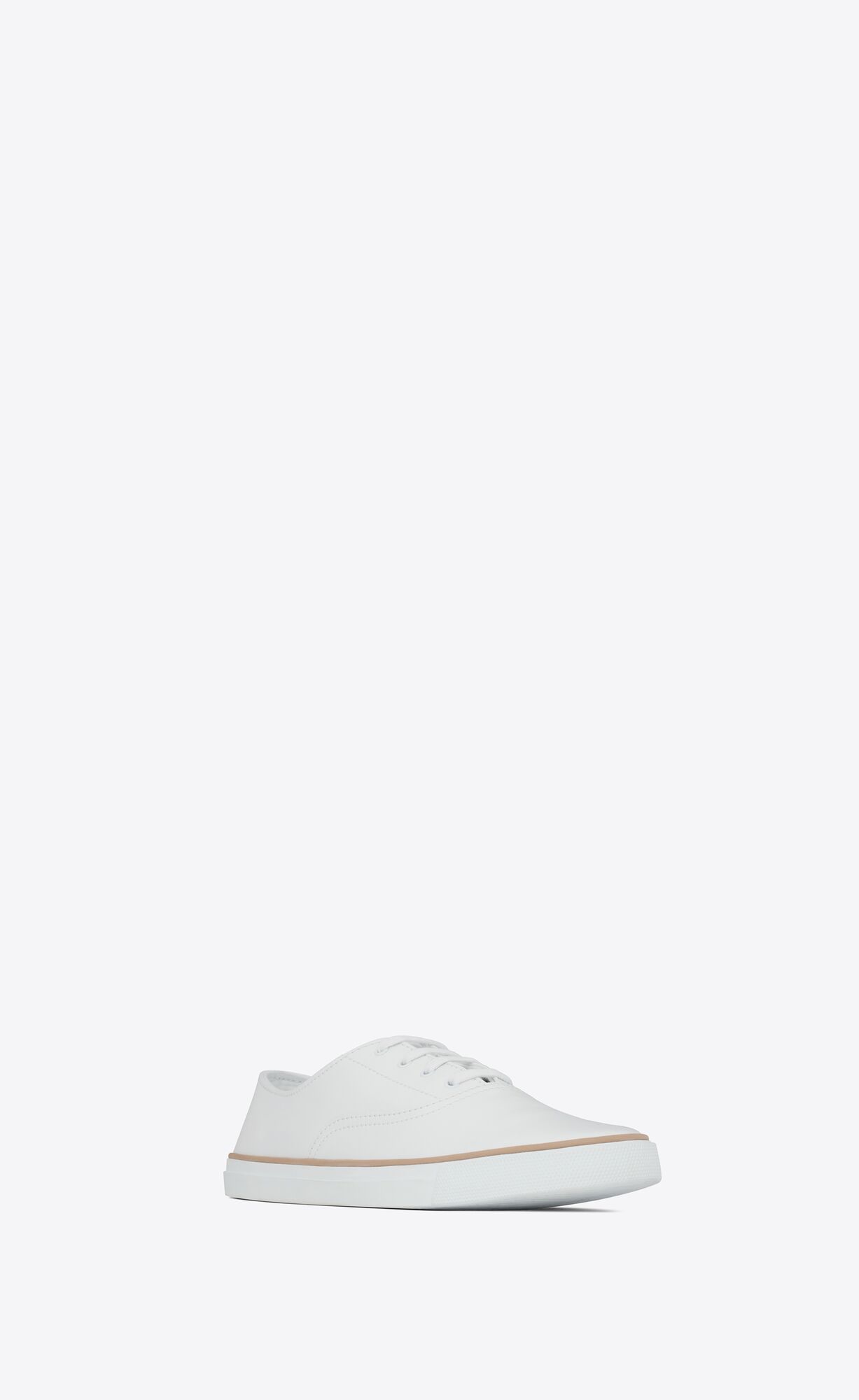 YSL Feliz Low Top Sneakers In Smooth Kozene Blanc | 28190-CHQJ