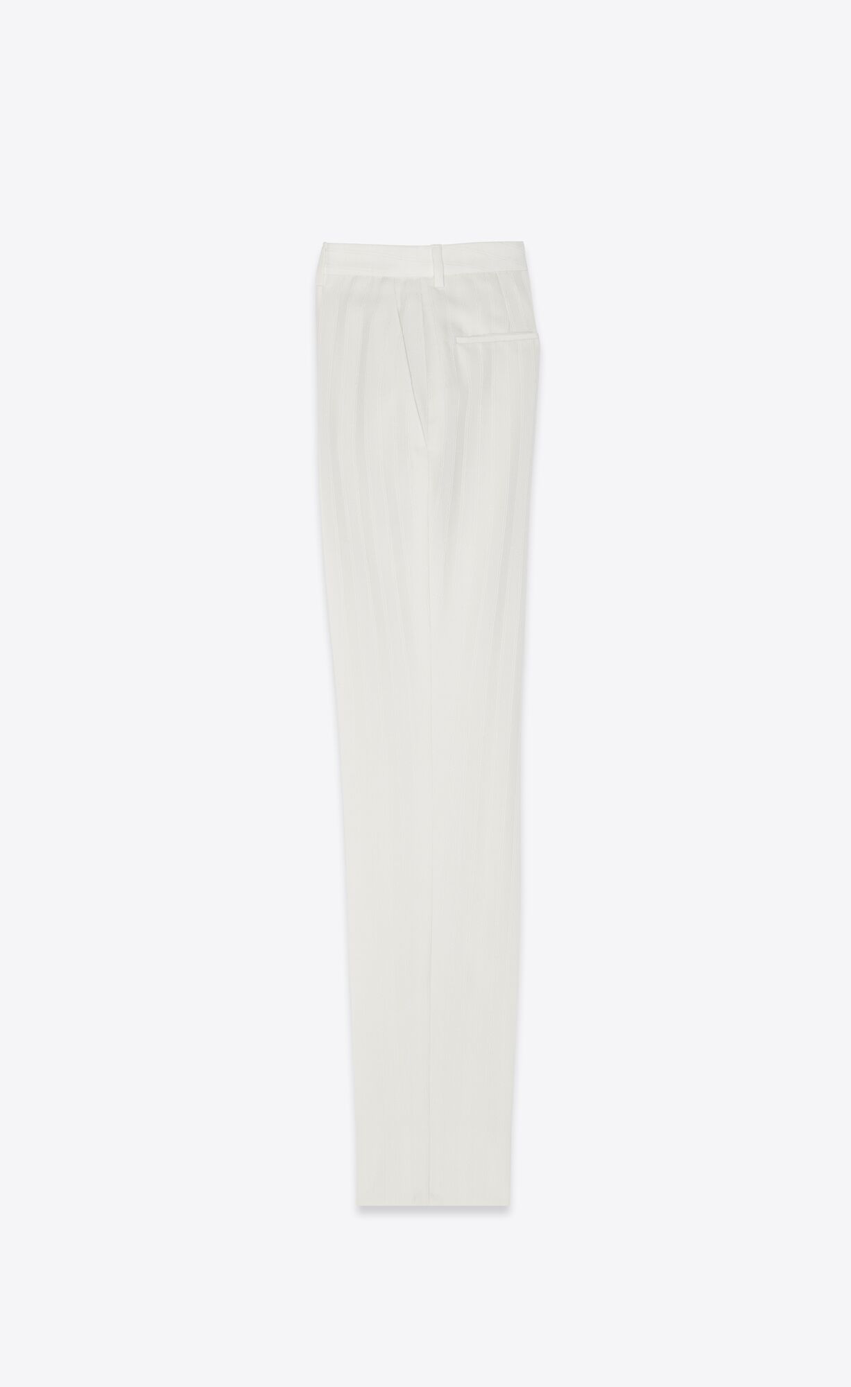 YSL Fitted Pants In Pruhované Vlna Craie | 53704-GPAU