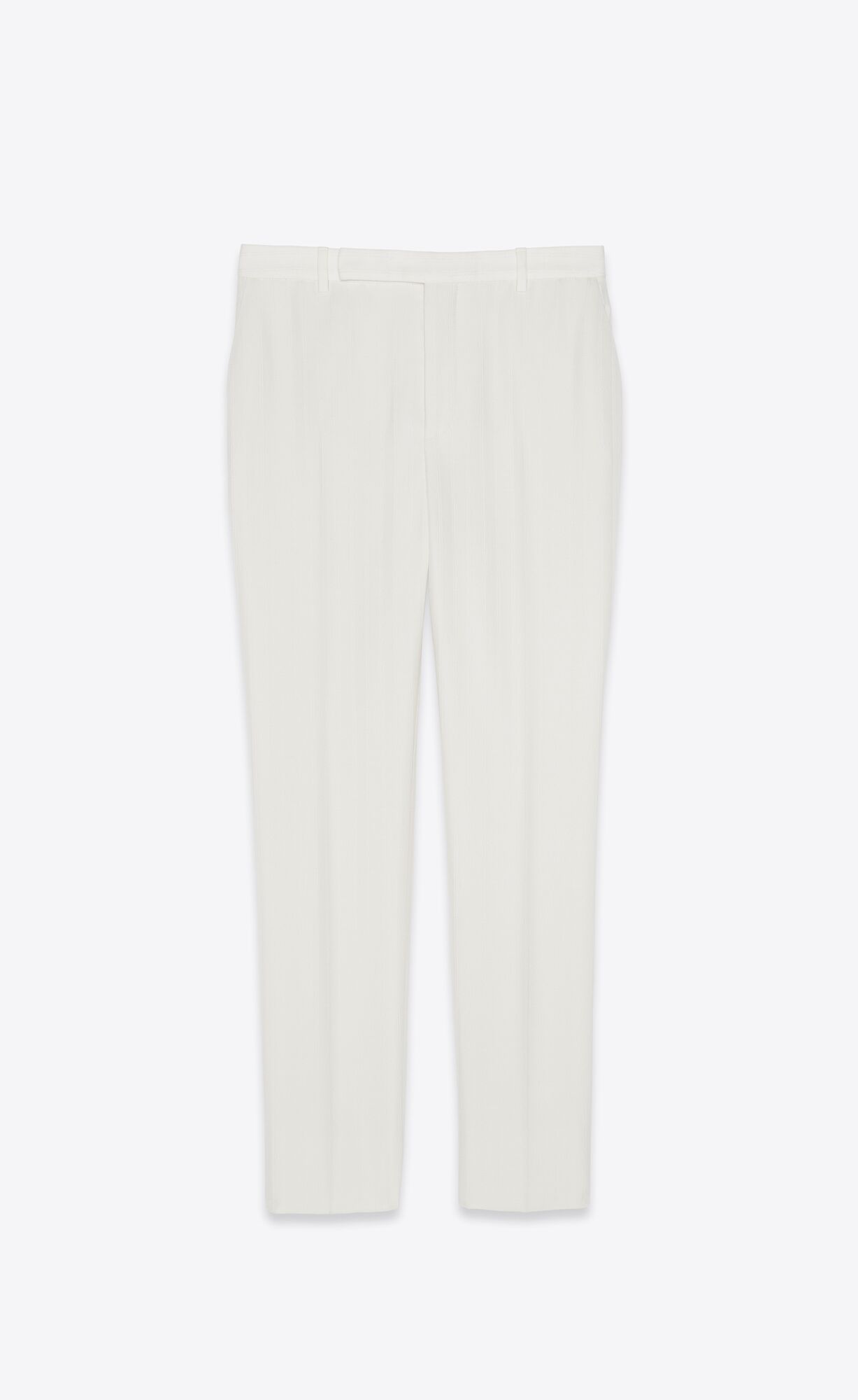 YSL Fitted Pants In Pruhované Vlna Craie | 53704-GPAU