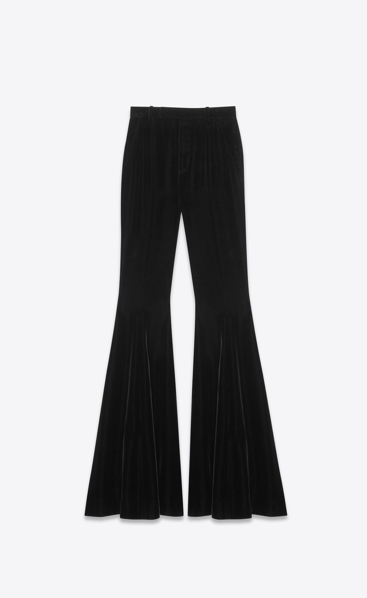 YSL Flared Pants In Cupro Velvet Čierne | 85726-QTGC