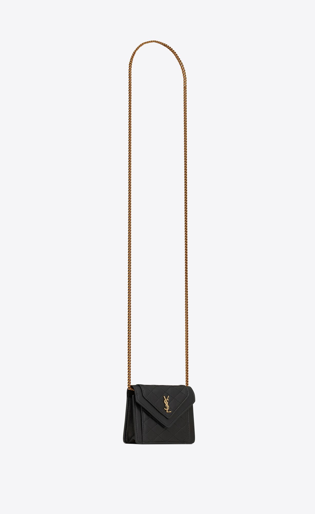 YSL Gaby Micro Bag In Prešívané Lambskin Noir | 03756-OSBC