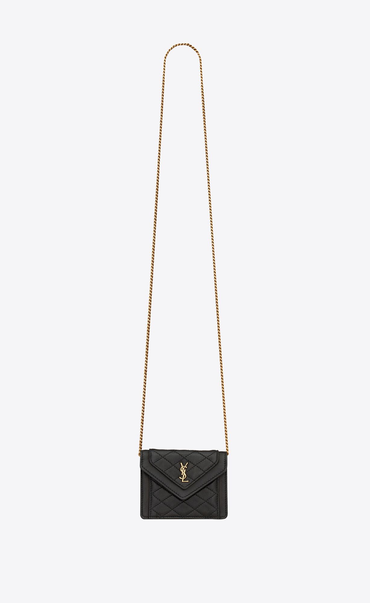 YSL Gaby Micro Bag In Prešívané Lambskin Noir | 03756-OSBC