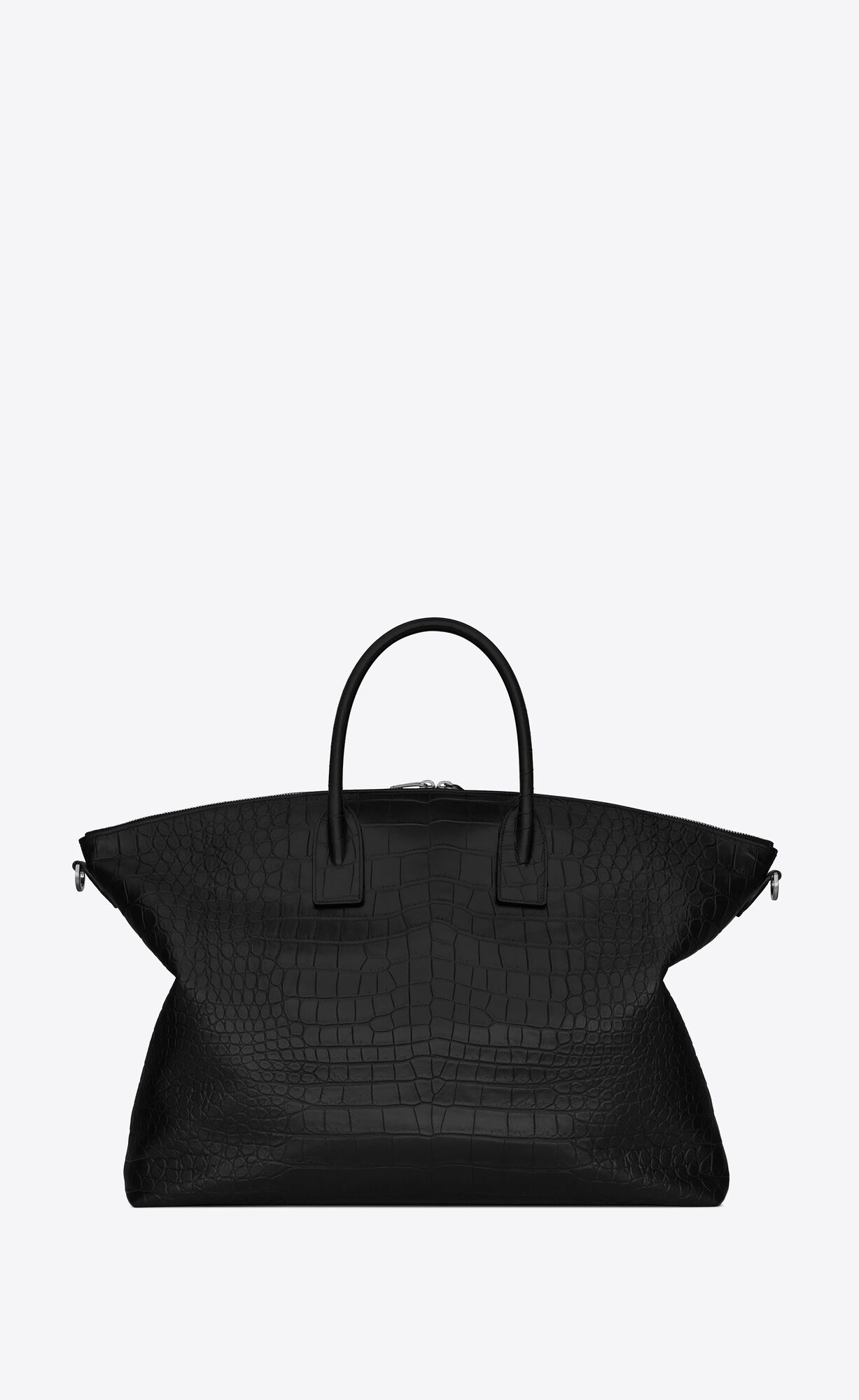 YSL Giant Bowling Bag In Crocodile-embossed Kozene Čierne | 36150-UHWT