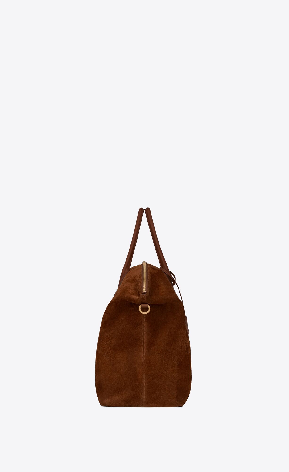 YSL Giant Bowling Bag In Semisove Hnede | 35178-YBMS