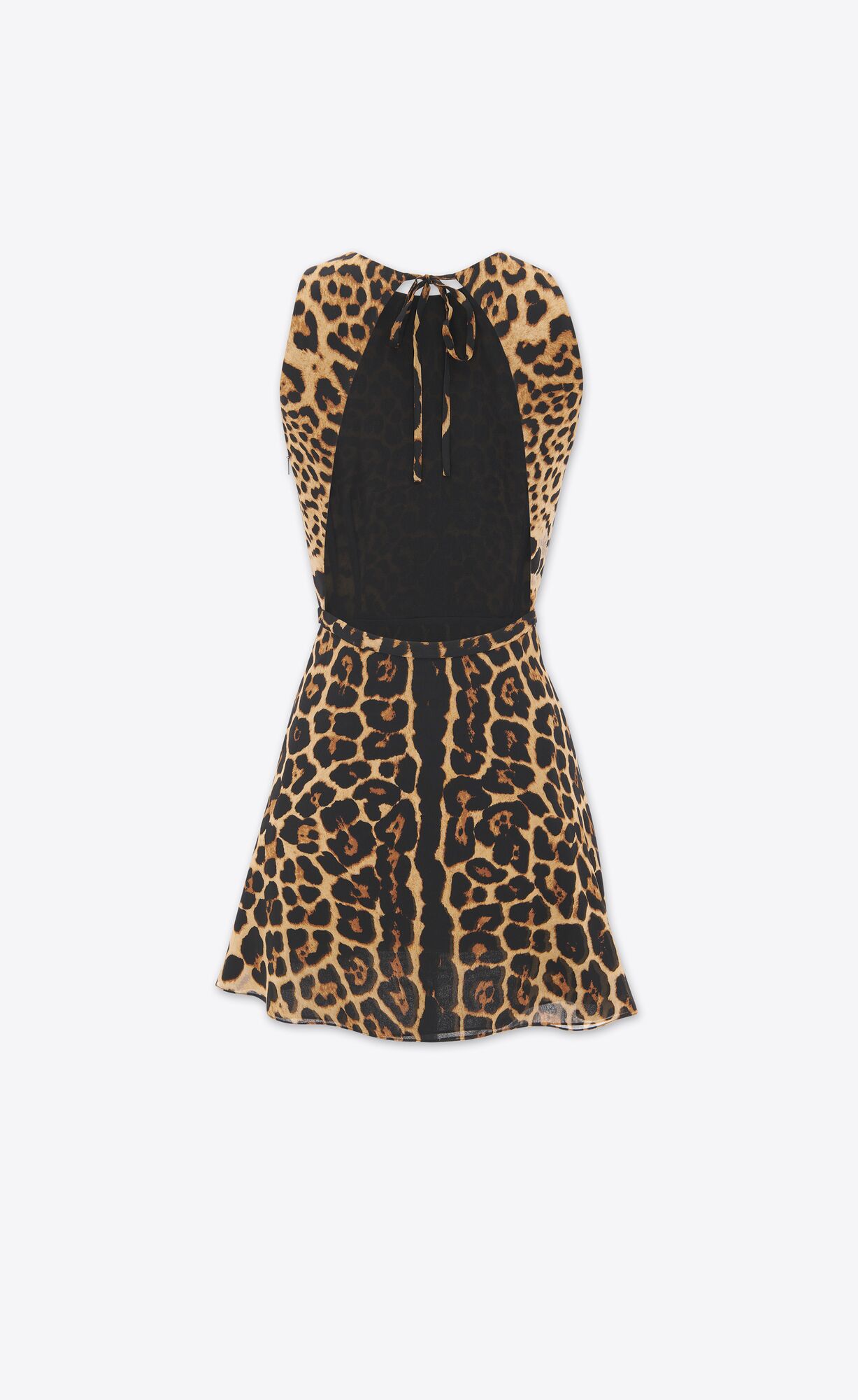 YSL Halterneck Saty In Leopard Silk Georgette Leopardie | 26503-CTDY