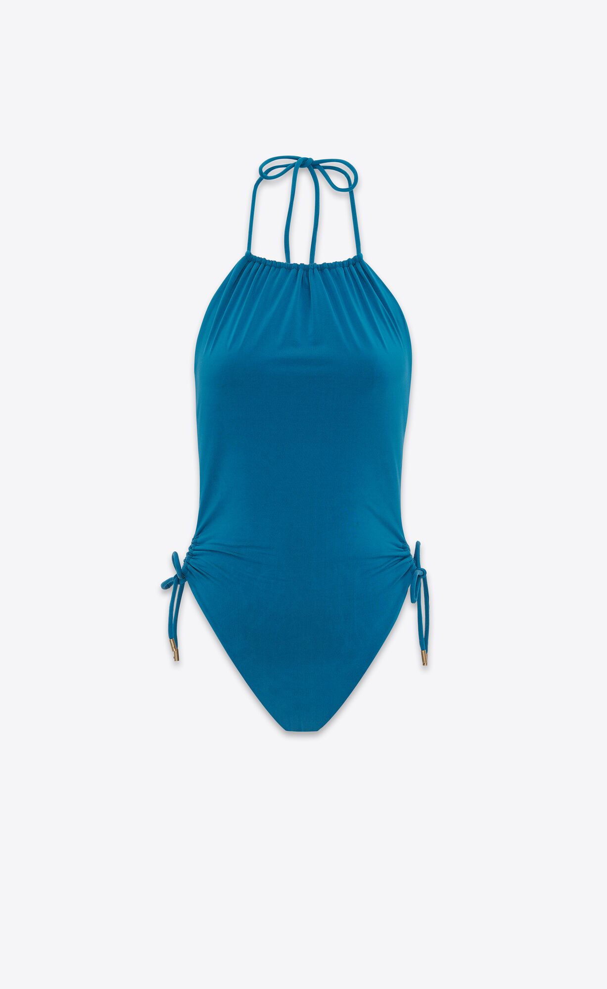 YSL Halterneck Swimsuit Bleu Profond | 41059-SZJV