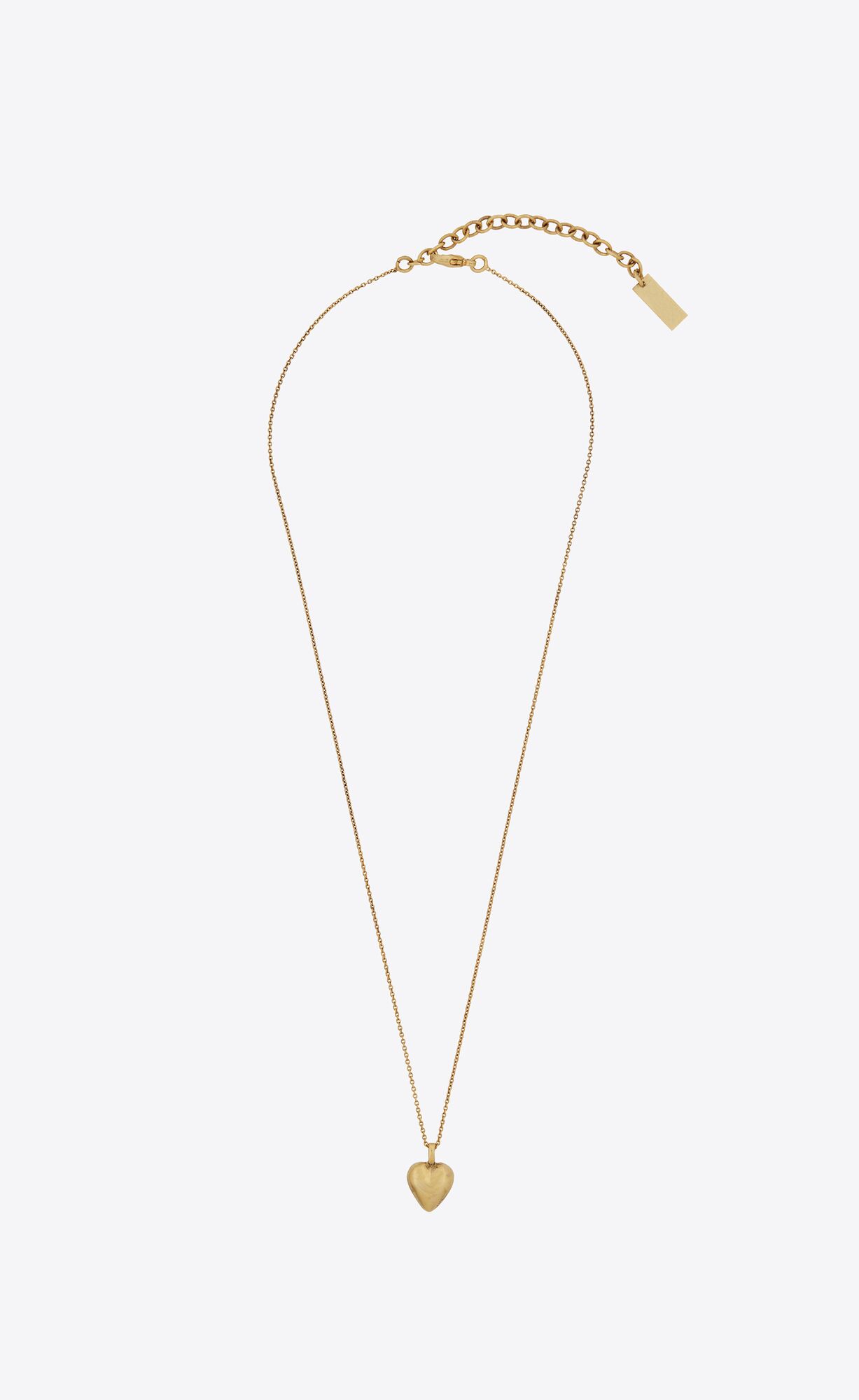 YSL Heart Pendant Necklace In Metal Zlate | 09812-YUGX