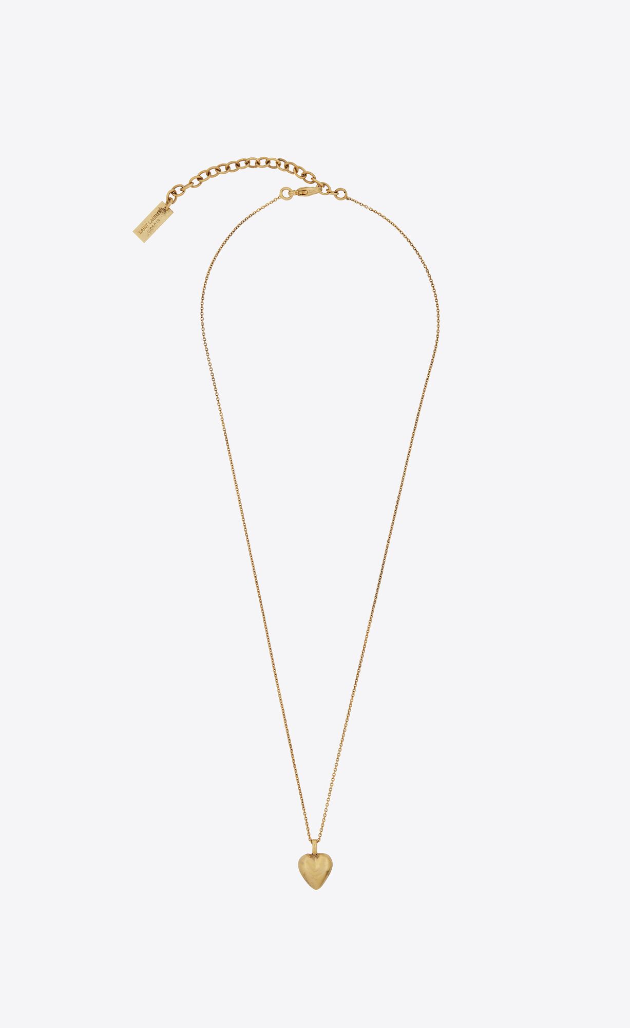 YSL Heart Pendant Necklace In Metal Zlate | 09812-YUGX